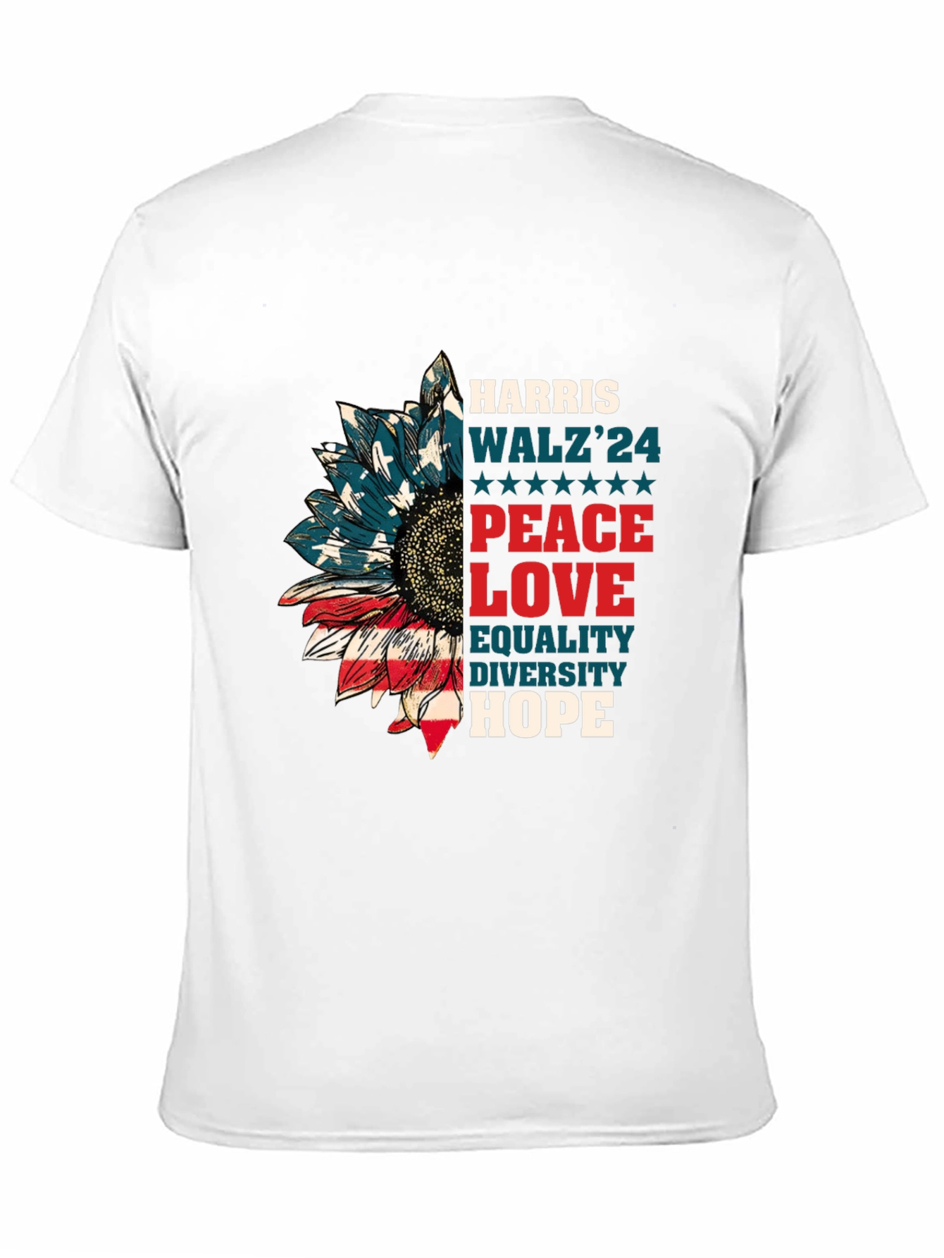 Harris Walz 2024 Patriotic Sunflower T-Shirt