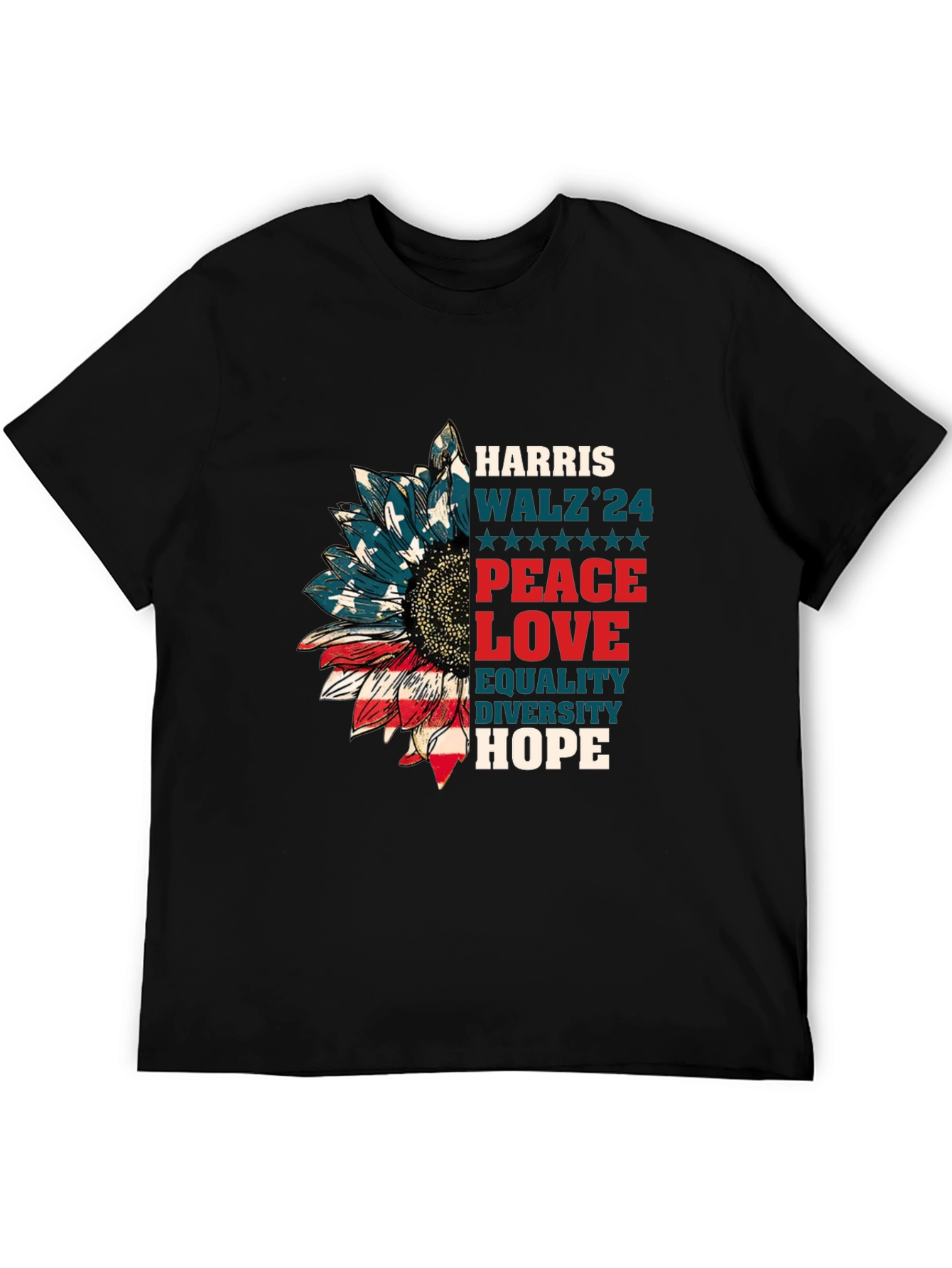 Harris Walz 2024 Patriotic Sunflower T-Shirt