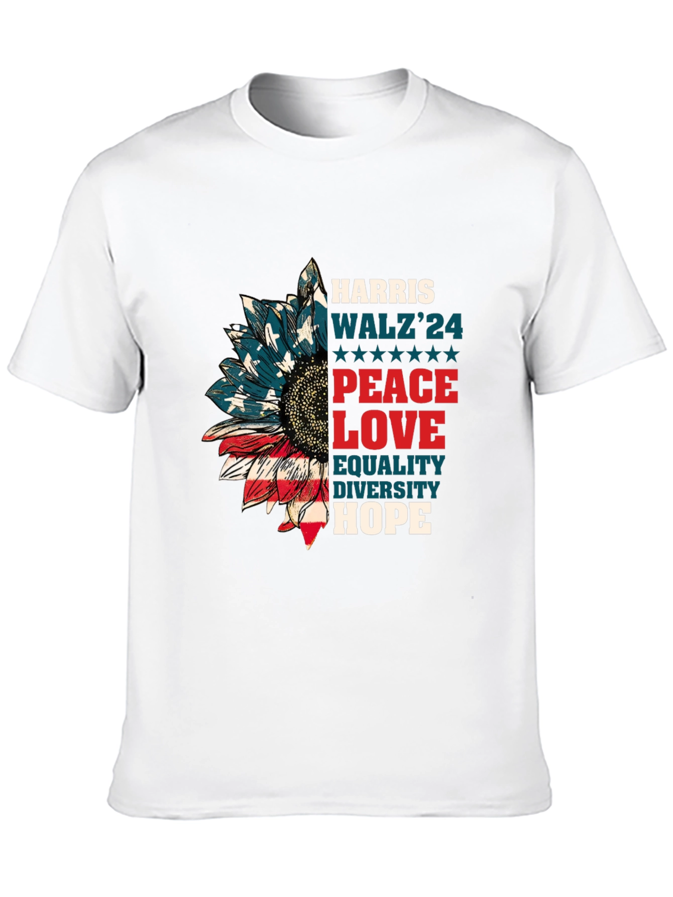Harris Walz 2024 Patriotic Sunflower T-Shirt