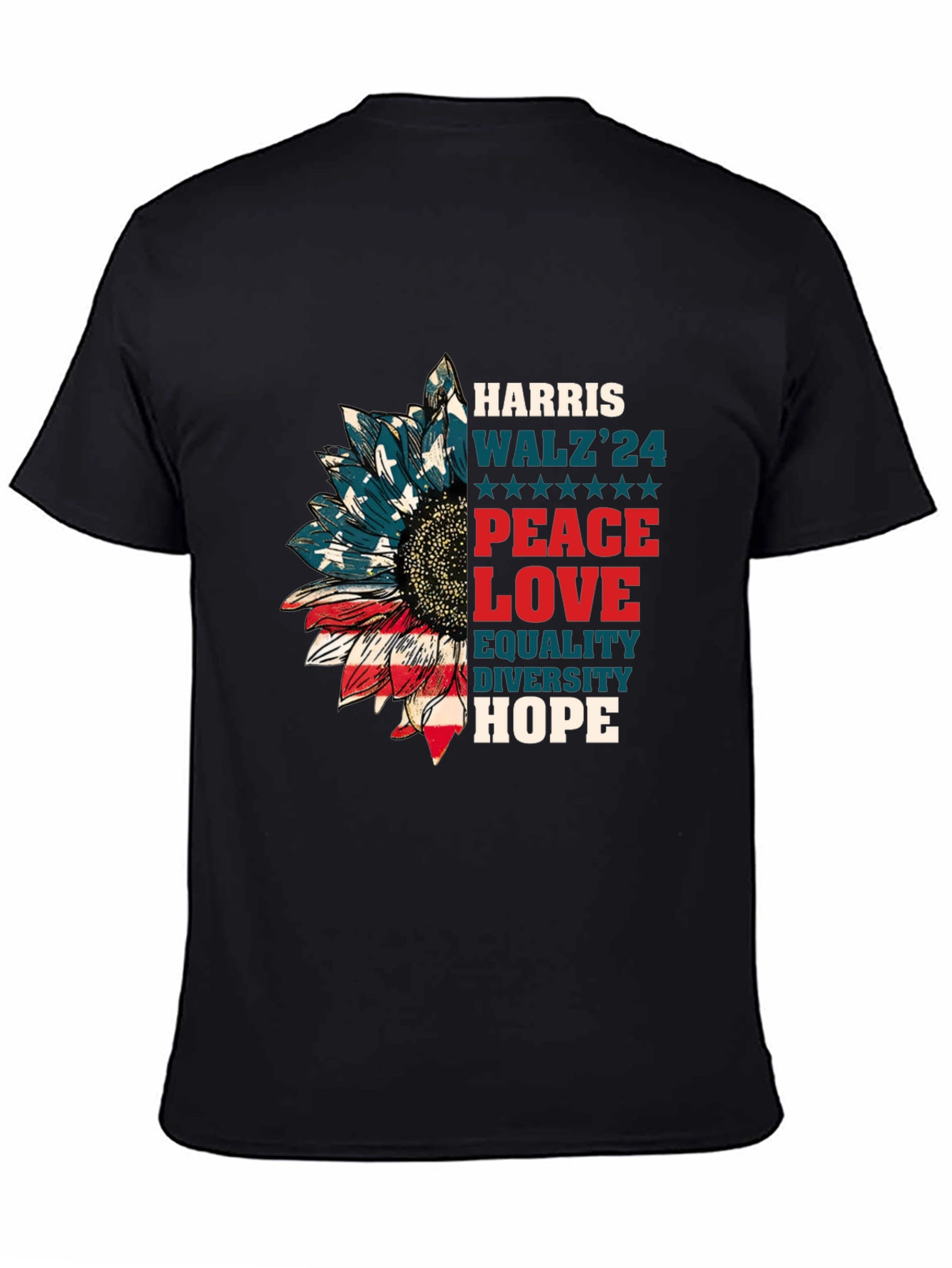Harris Walz 2024 Patriotic Sunflower T-Shirt