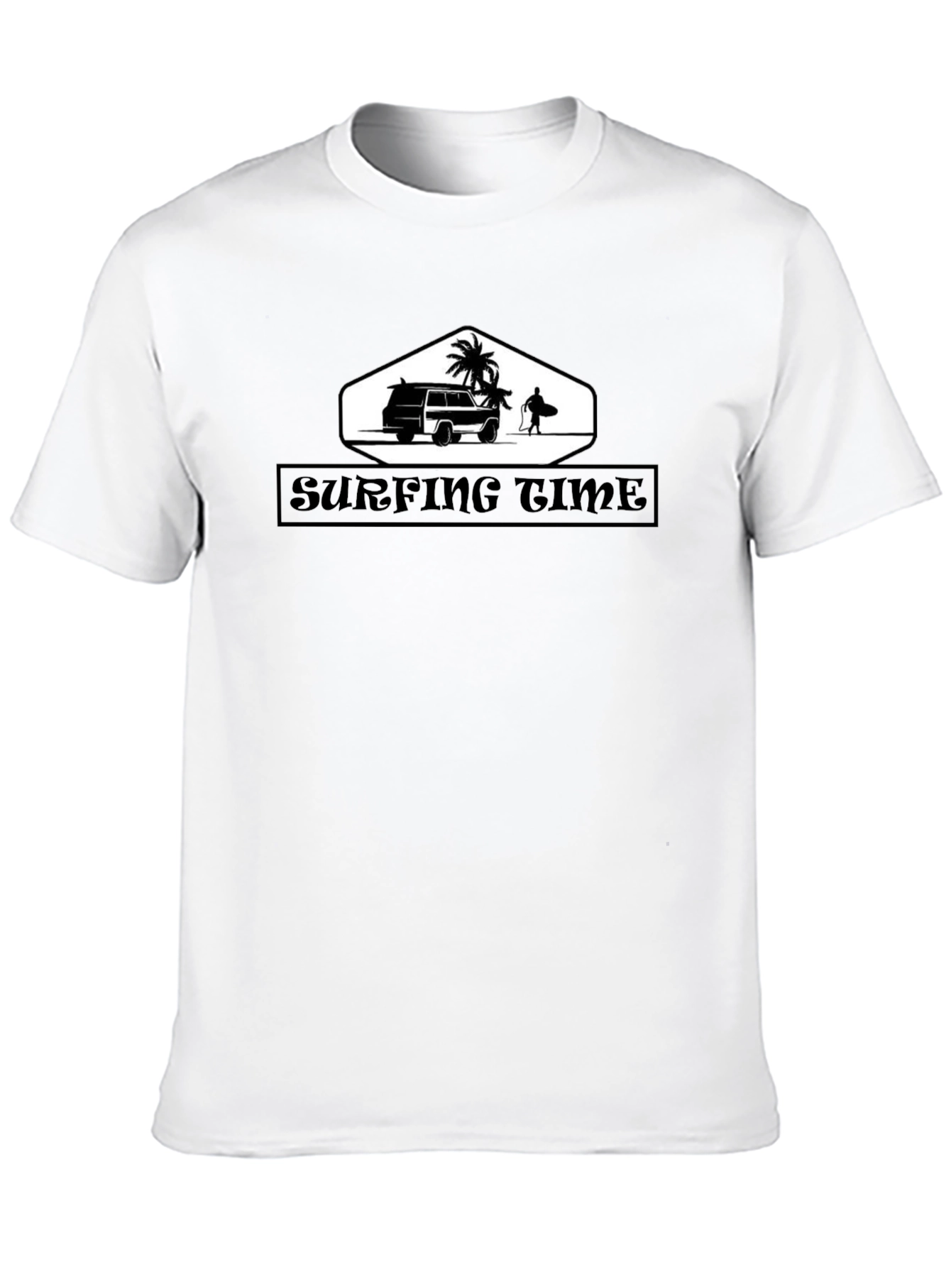 Surfing Time Black Graphic Tee
