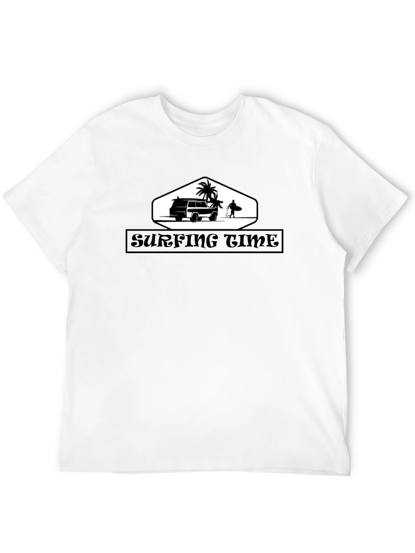 Surfing Time Black Graphic Tee