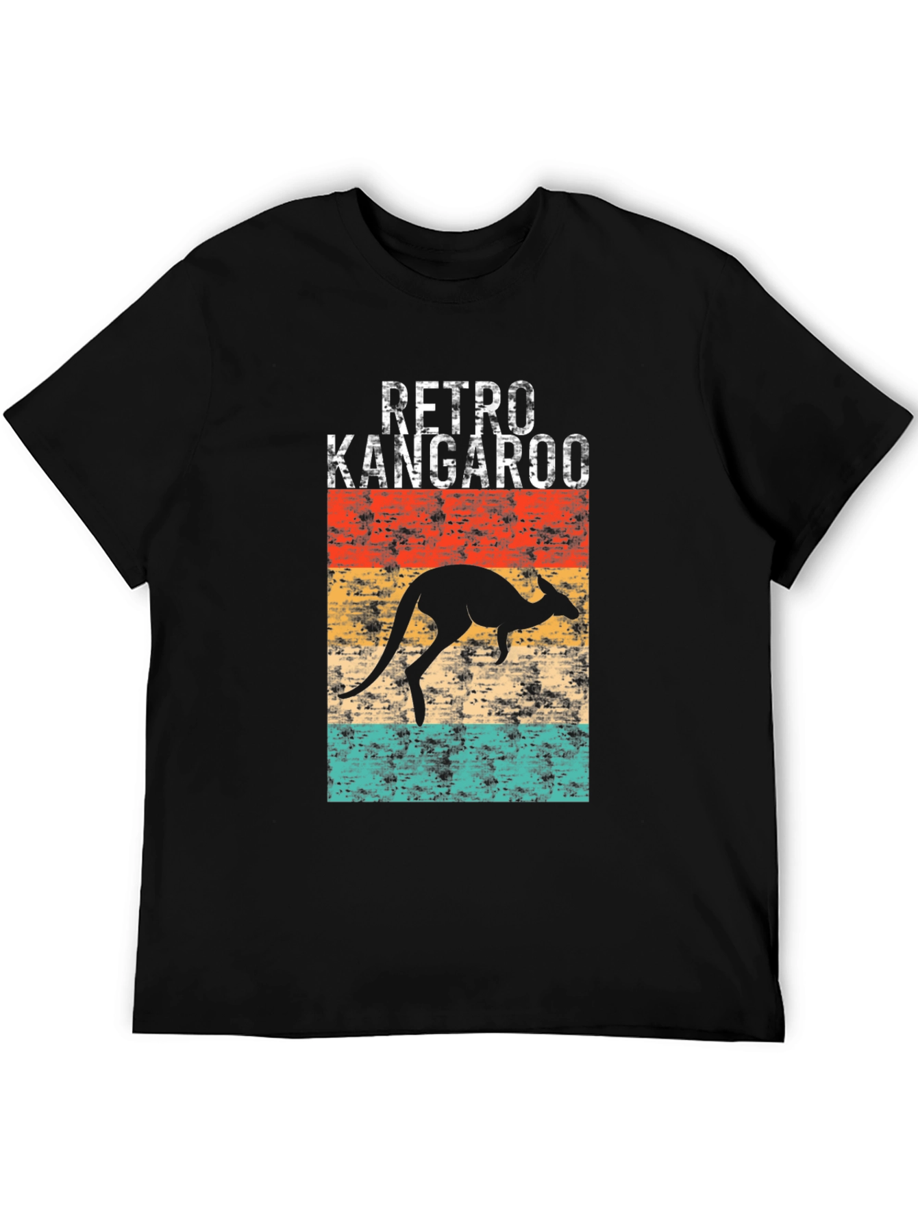Retro Kangaroo Graphic Tee - Black