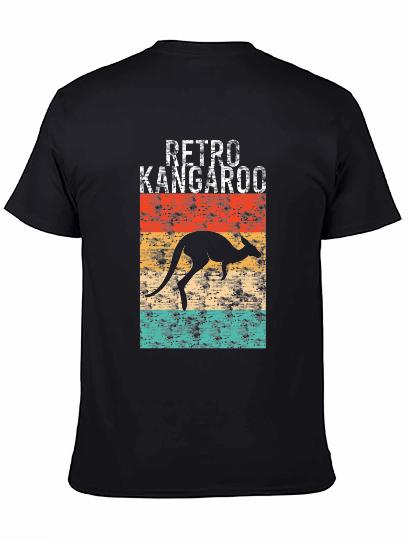 Retro Kangaroo Graphic Tee - Black