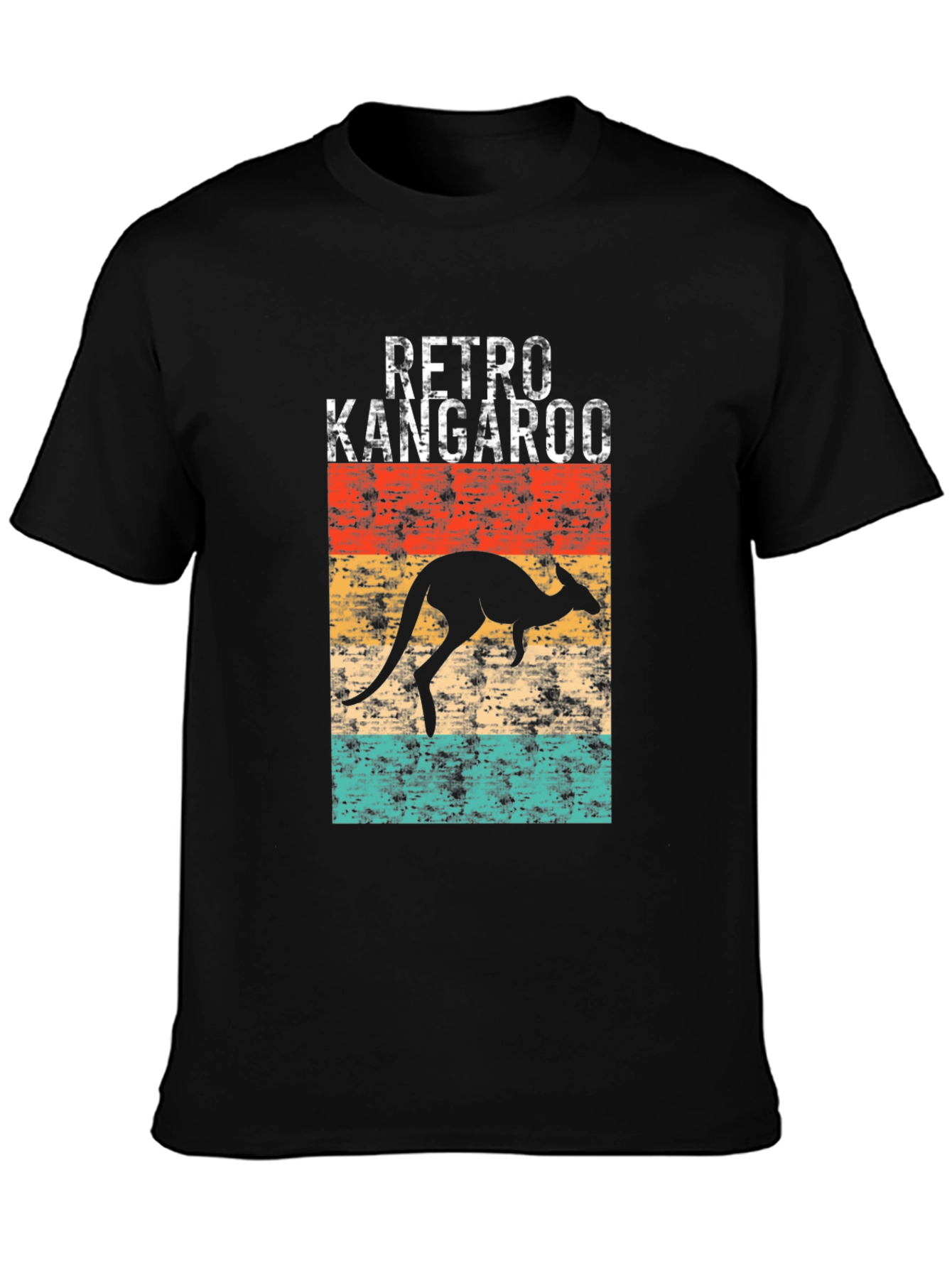 Retro Kangaroo Graphic Tee - Black