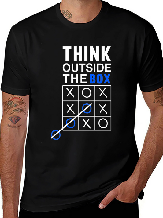 Think Outside the Box T-Shirt - Tic Tac Toe Puzzle Tee