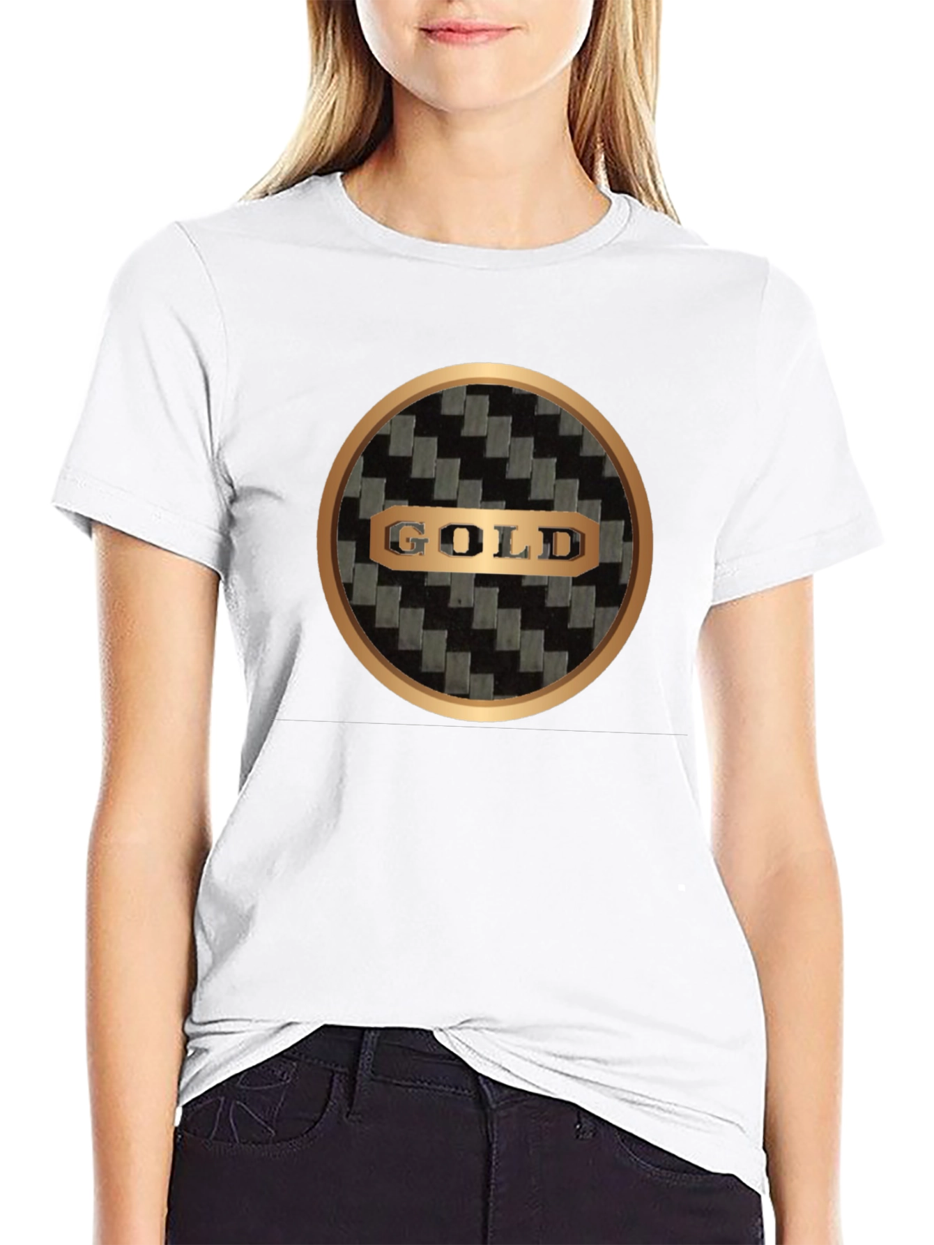 Gold Design Black T-Shirt