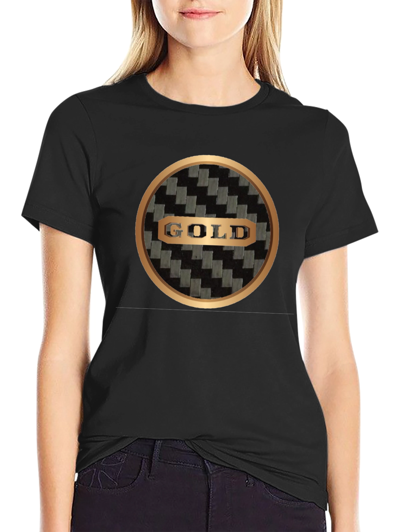 Gold Design Black T-Shirt