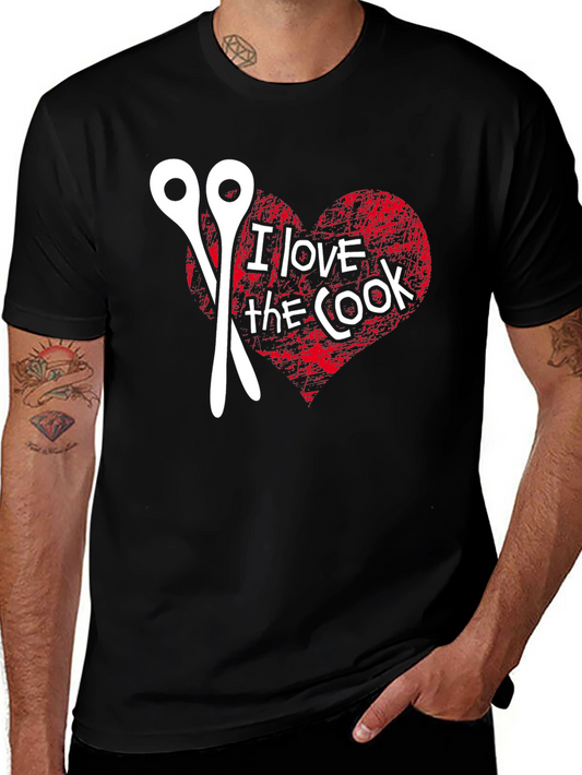 I Love the Cook Graphic T-Shirt - Black Cotton Tee