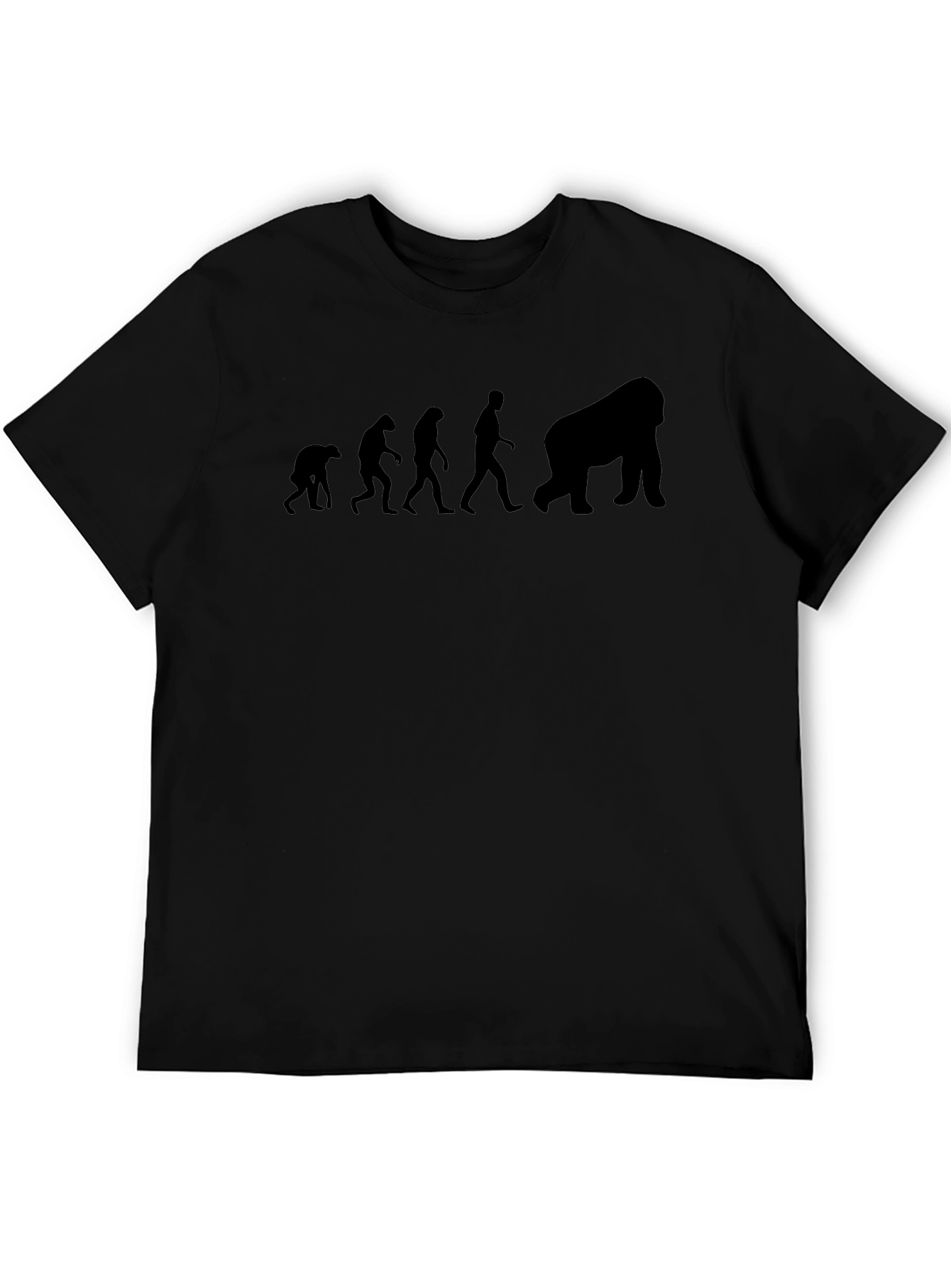 Evolution to Gorilla Graphic Black T-Shirt