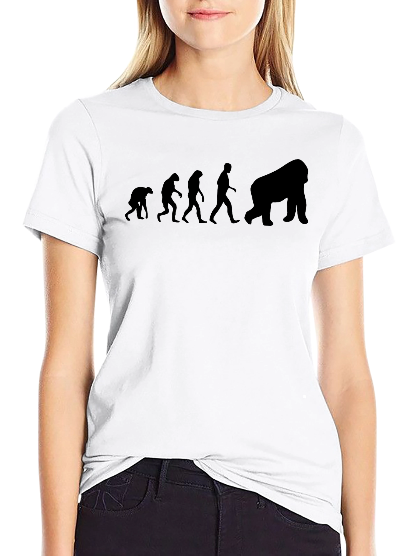 Evolution to Gorilla Graphic Black T-Shirt