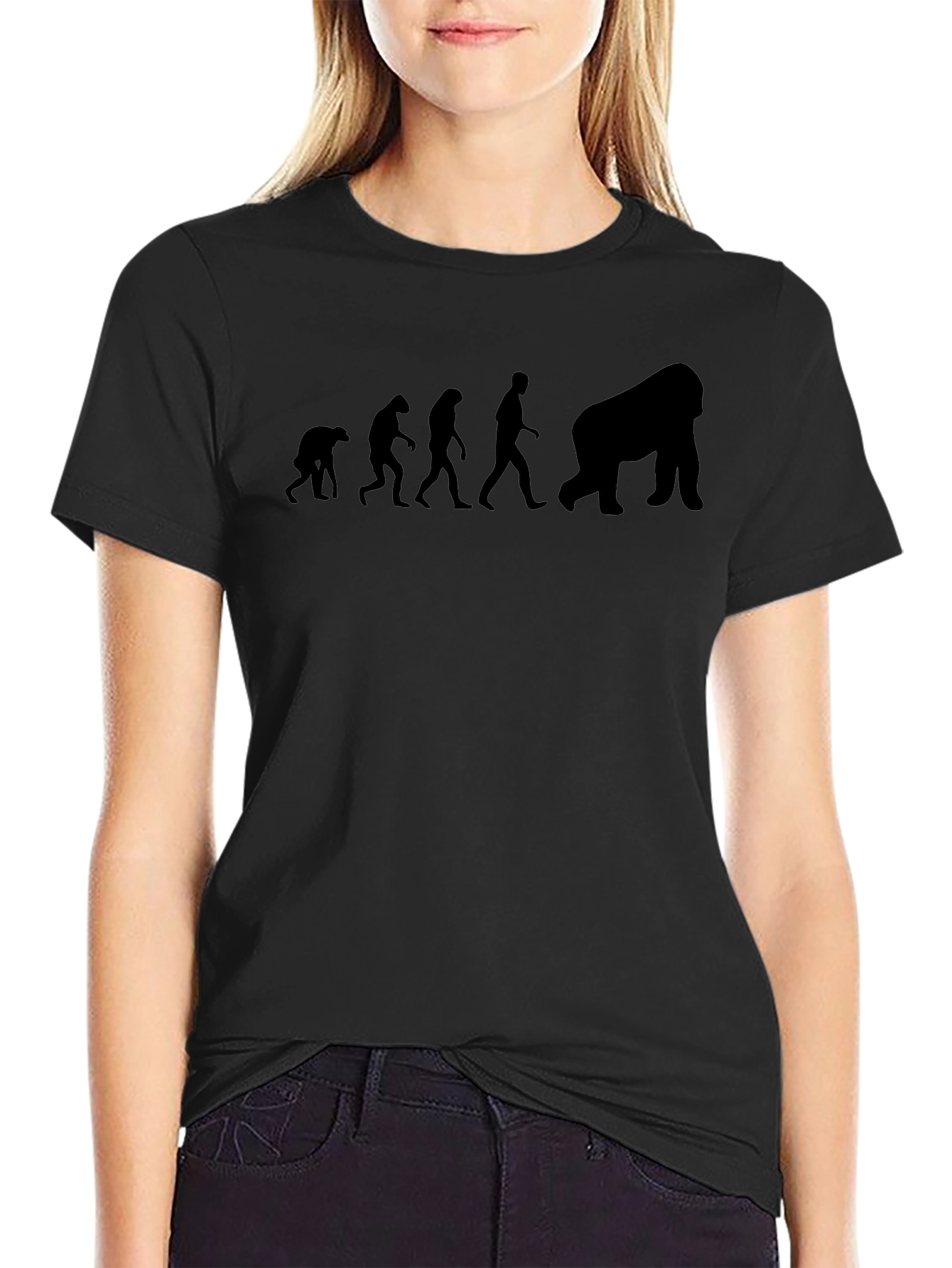 Evolution to Gorilla Graphic Black T-Shirt