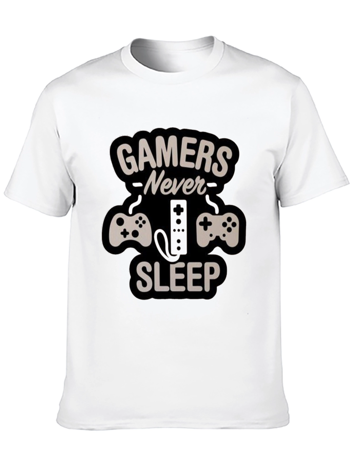 Gamers Never Sleep T-Shirt - Black Gaming Tee