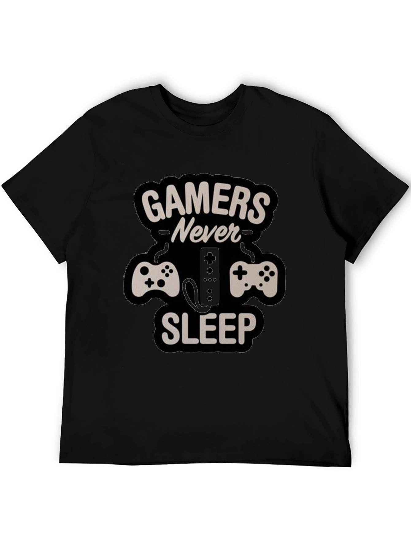 Gamers Never Sleep T-Shirt - Black Gaming Tee