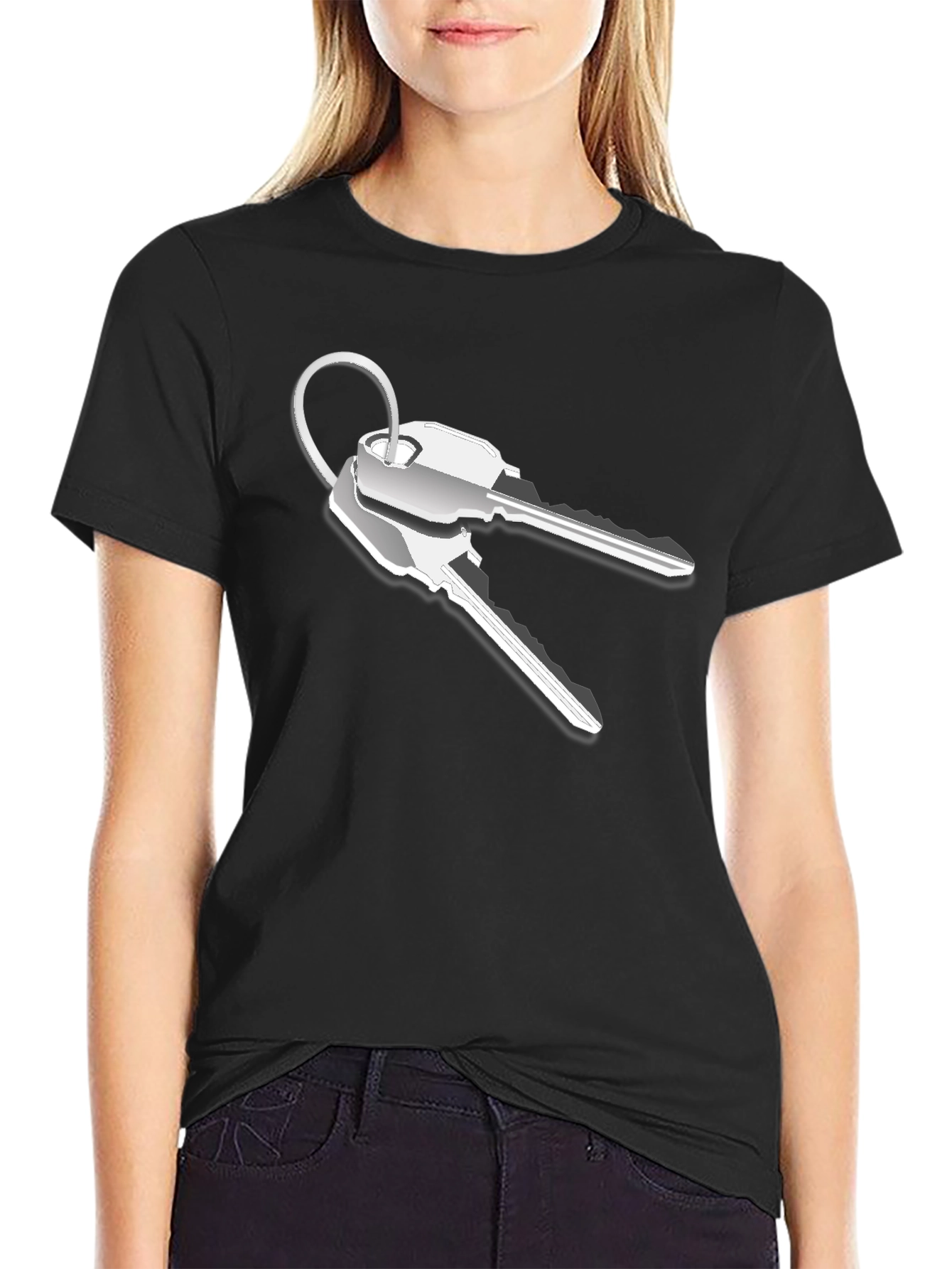 Novelty Keys Graphic T-Shirt - Black