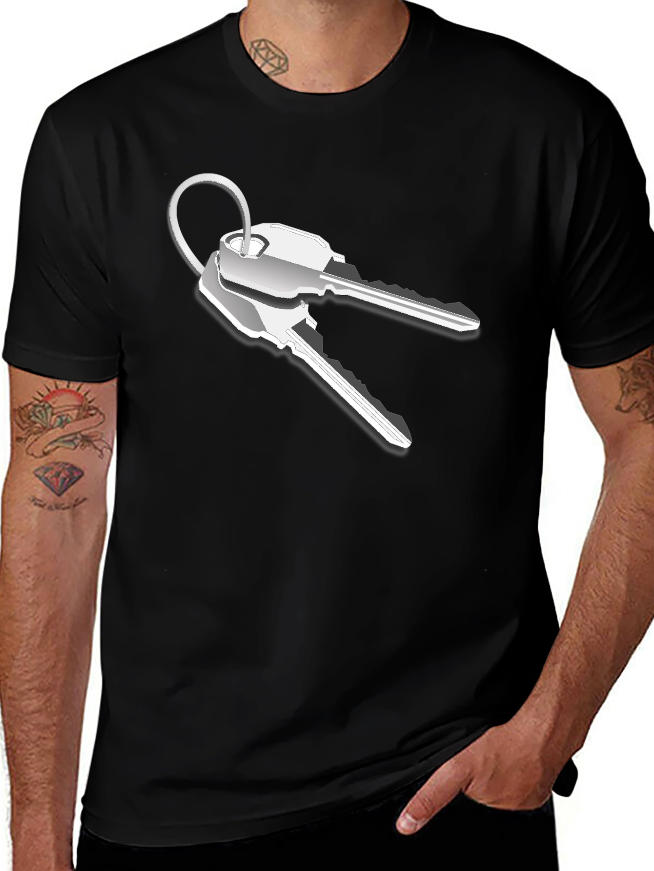 Novelty Keys Graphic T-Shirt - Black