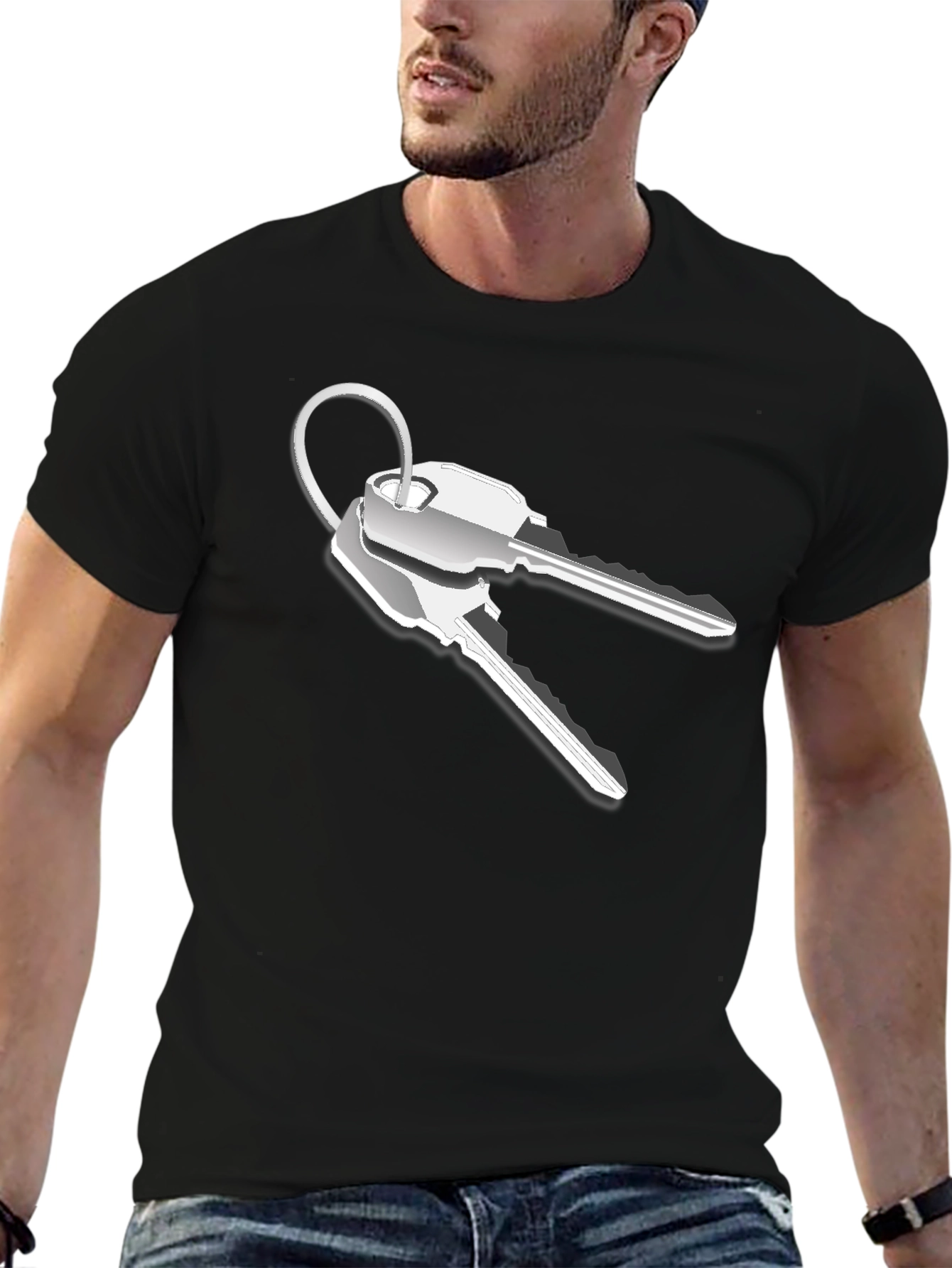 Novelty Keys Graphic T-Shirt - Black
