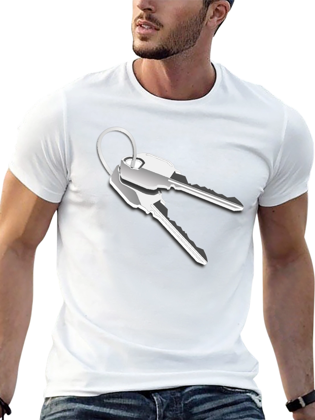 Novelty Keys Graphic T-Shirt - Black