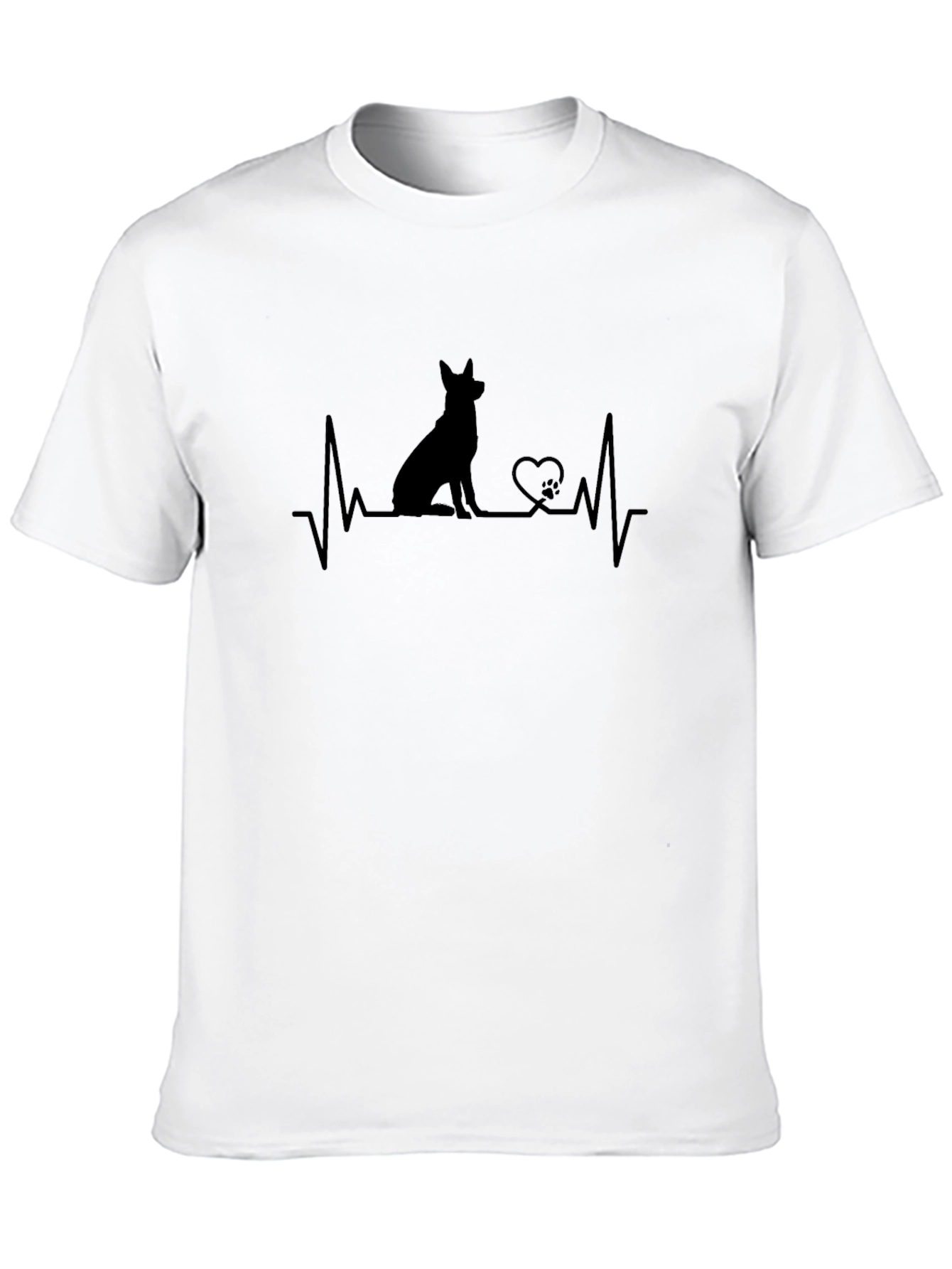 Dog Heartbeat T-Shirt - Black