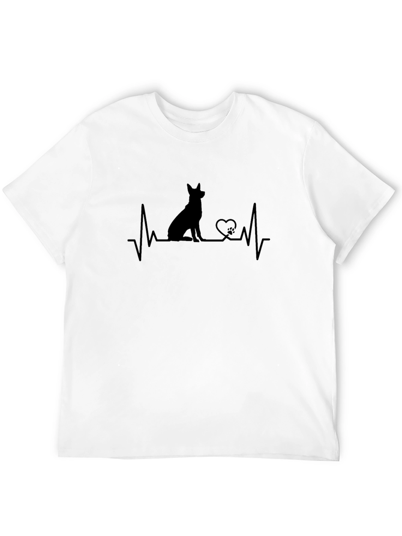 Dog Heartbeat T-Shirt - Black