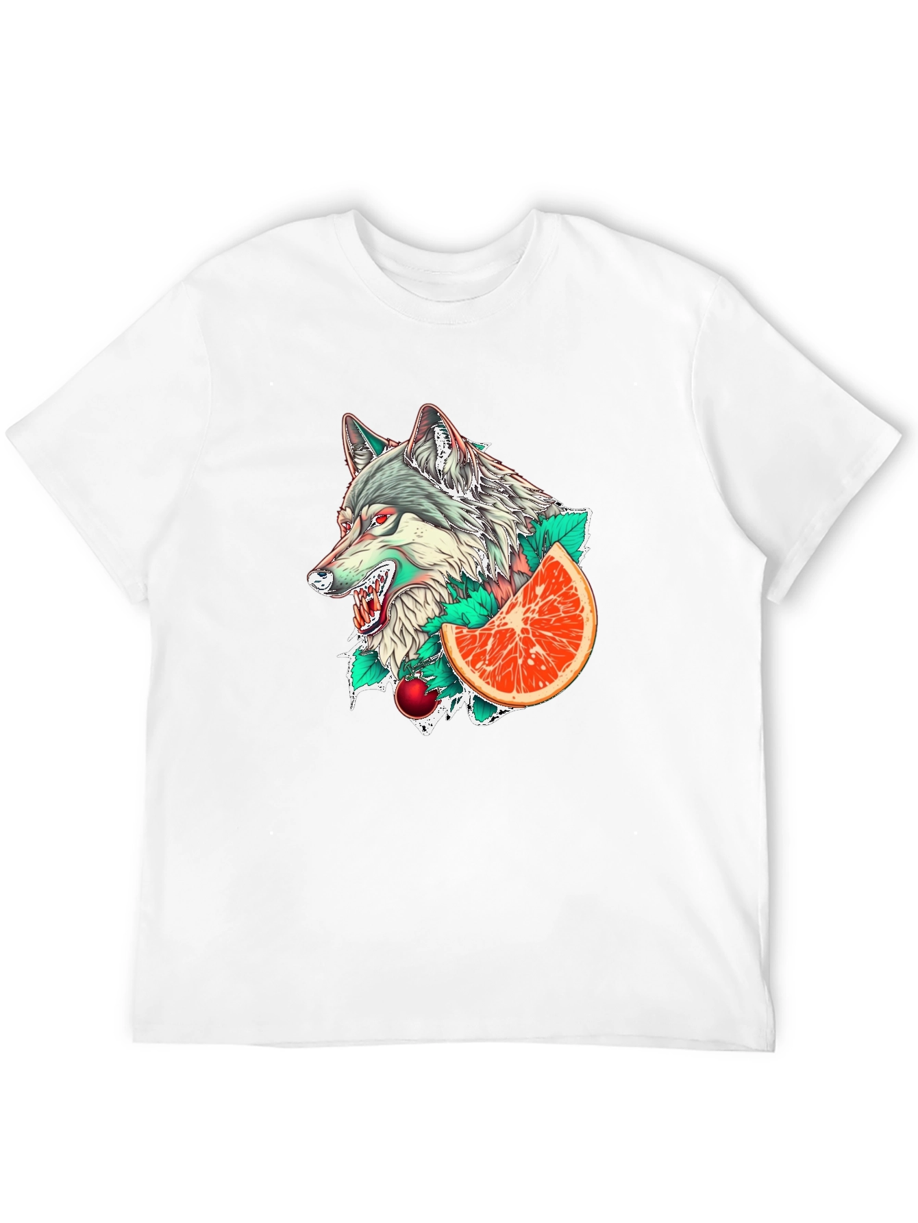 Wolf & Citrus Graphic Tee - Mens Black T-Shirt
