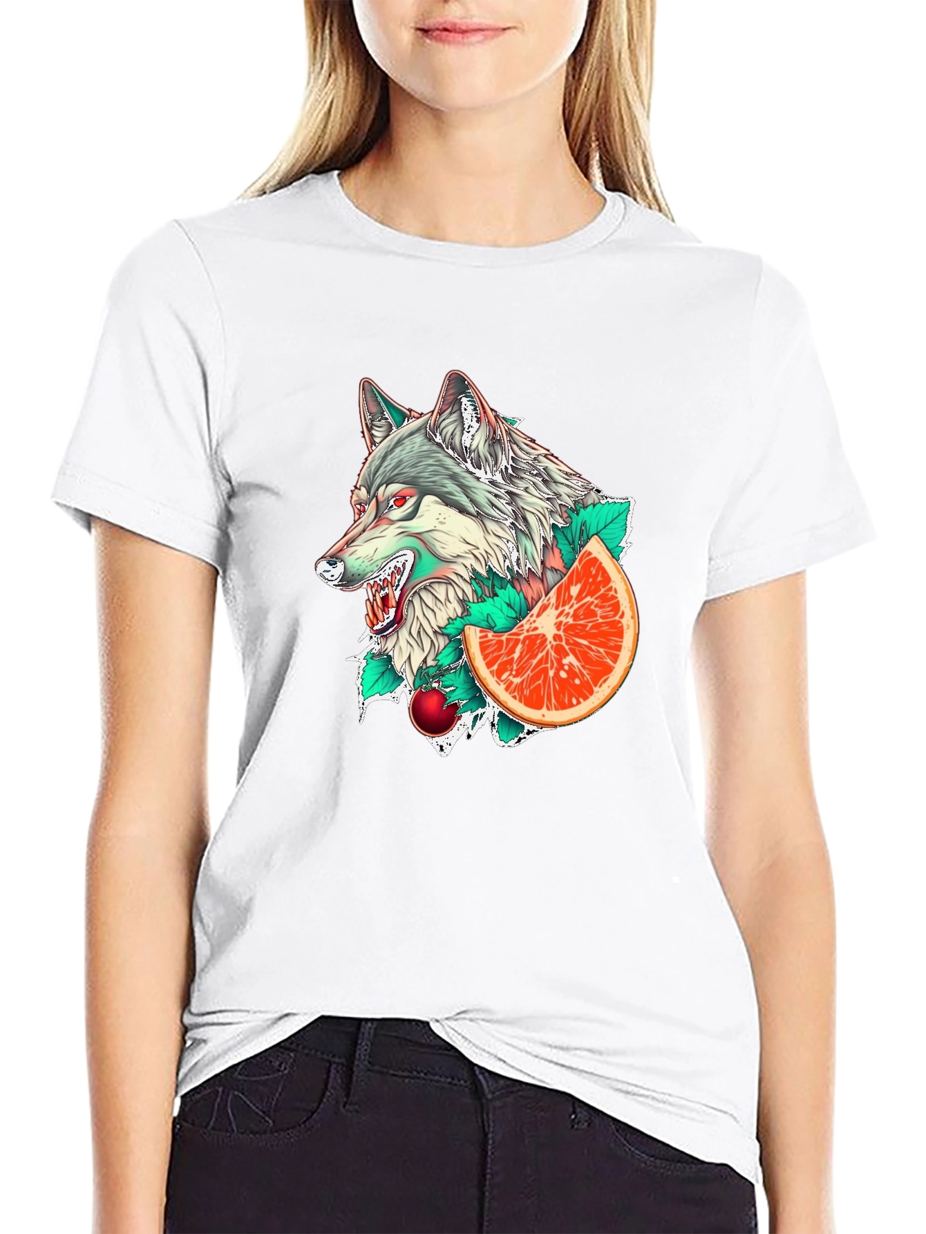 Wolf & Citrus Graphic Tee - Mens Black T-Shirt