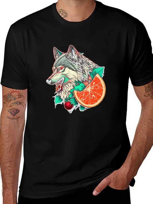 Wolf & Citrus Graphic Tee - Mens Black T-Shirt