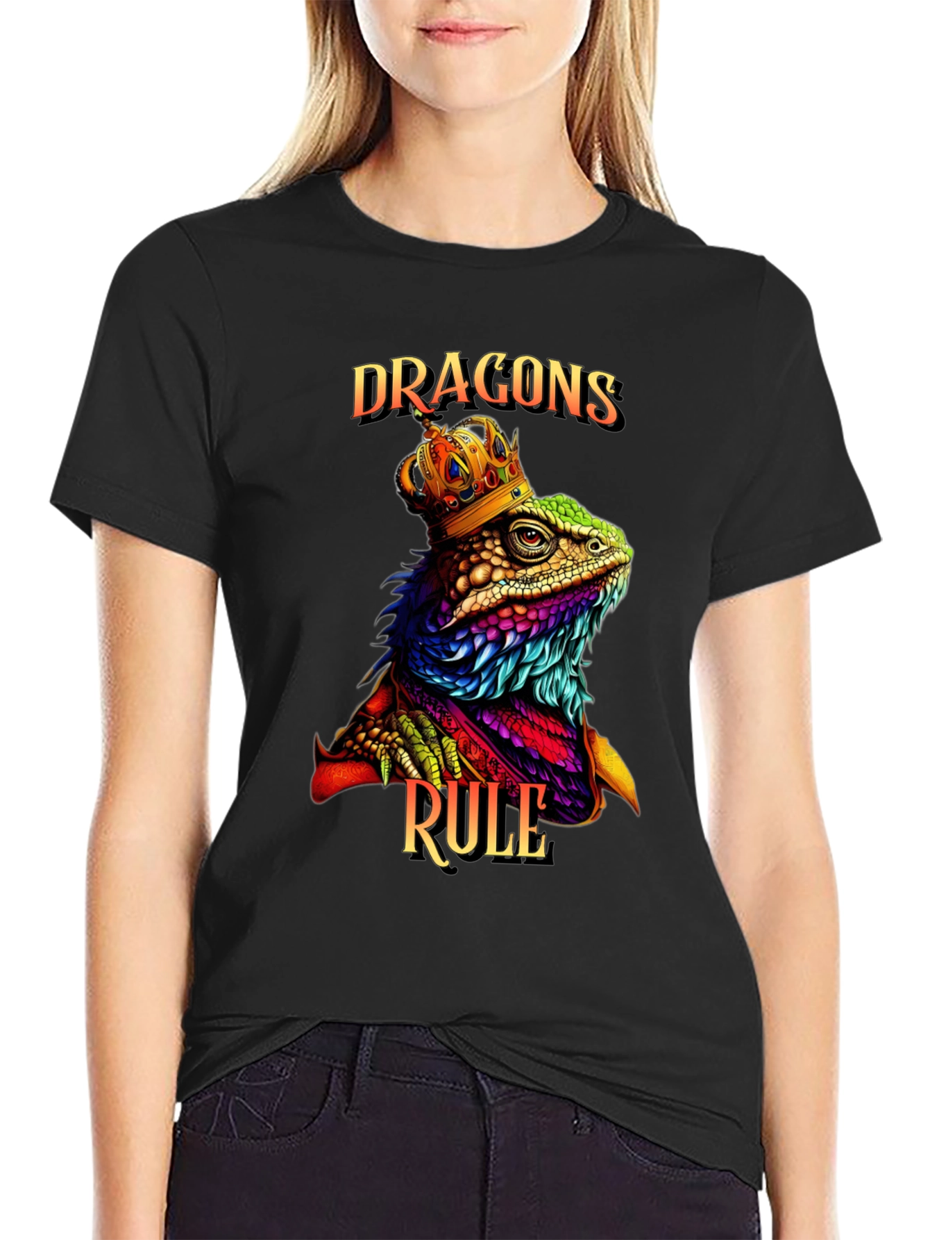 Dragons Rule Black Graphic Tee