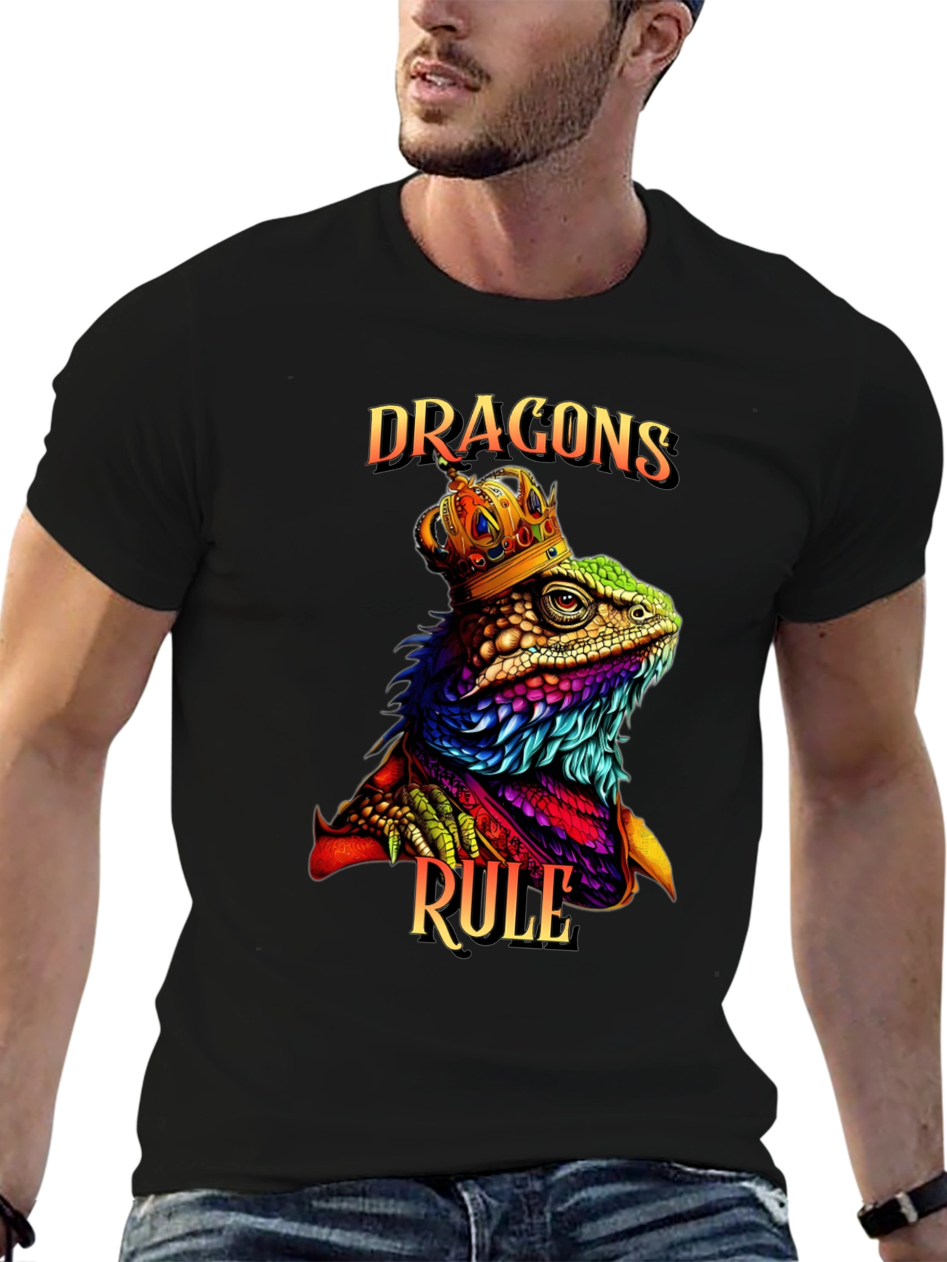 Dragons Rule Black Graphic Tee