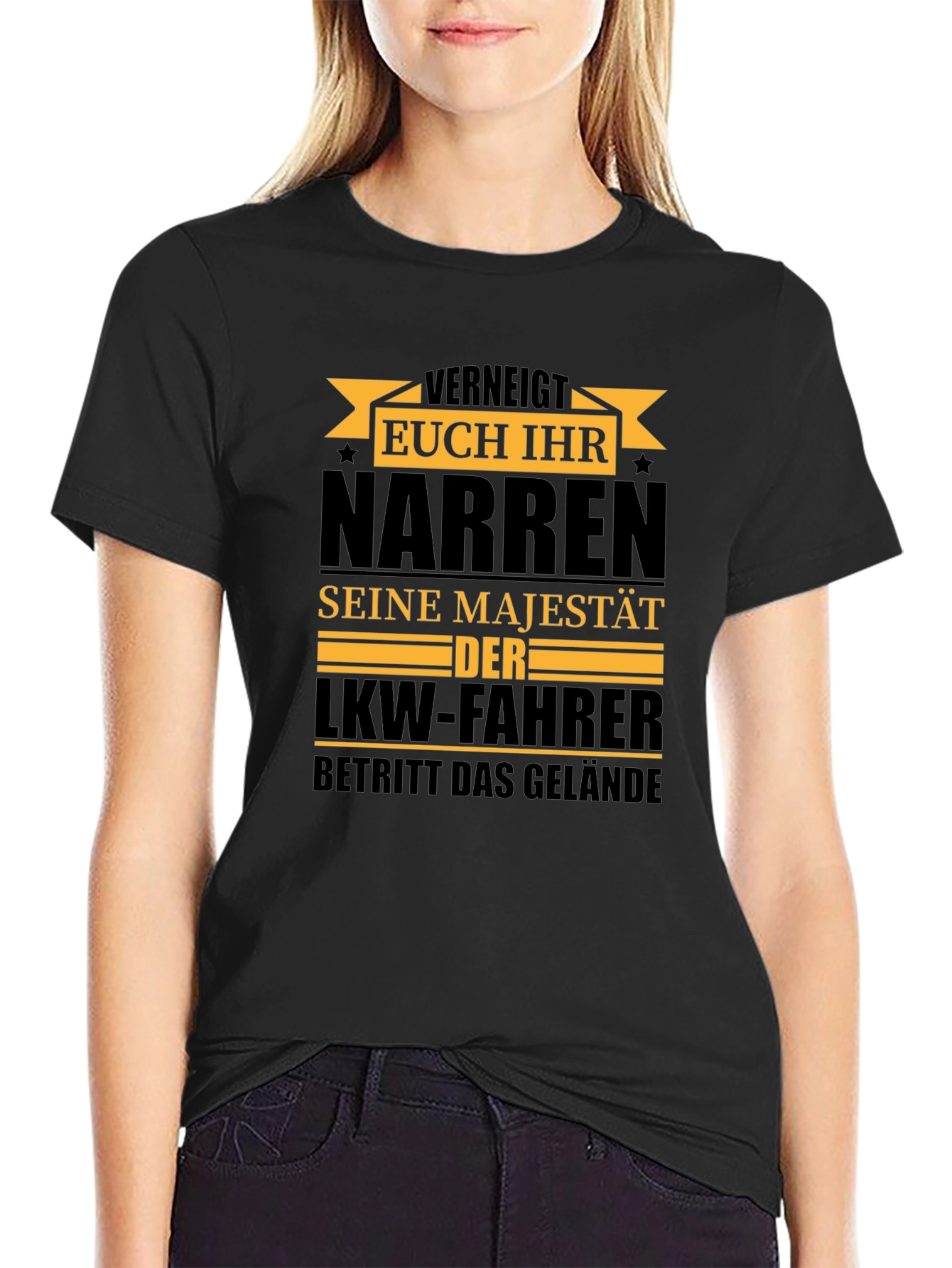 Novelty Truck Driver T-Shirt: Bow Down