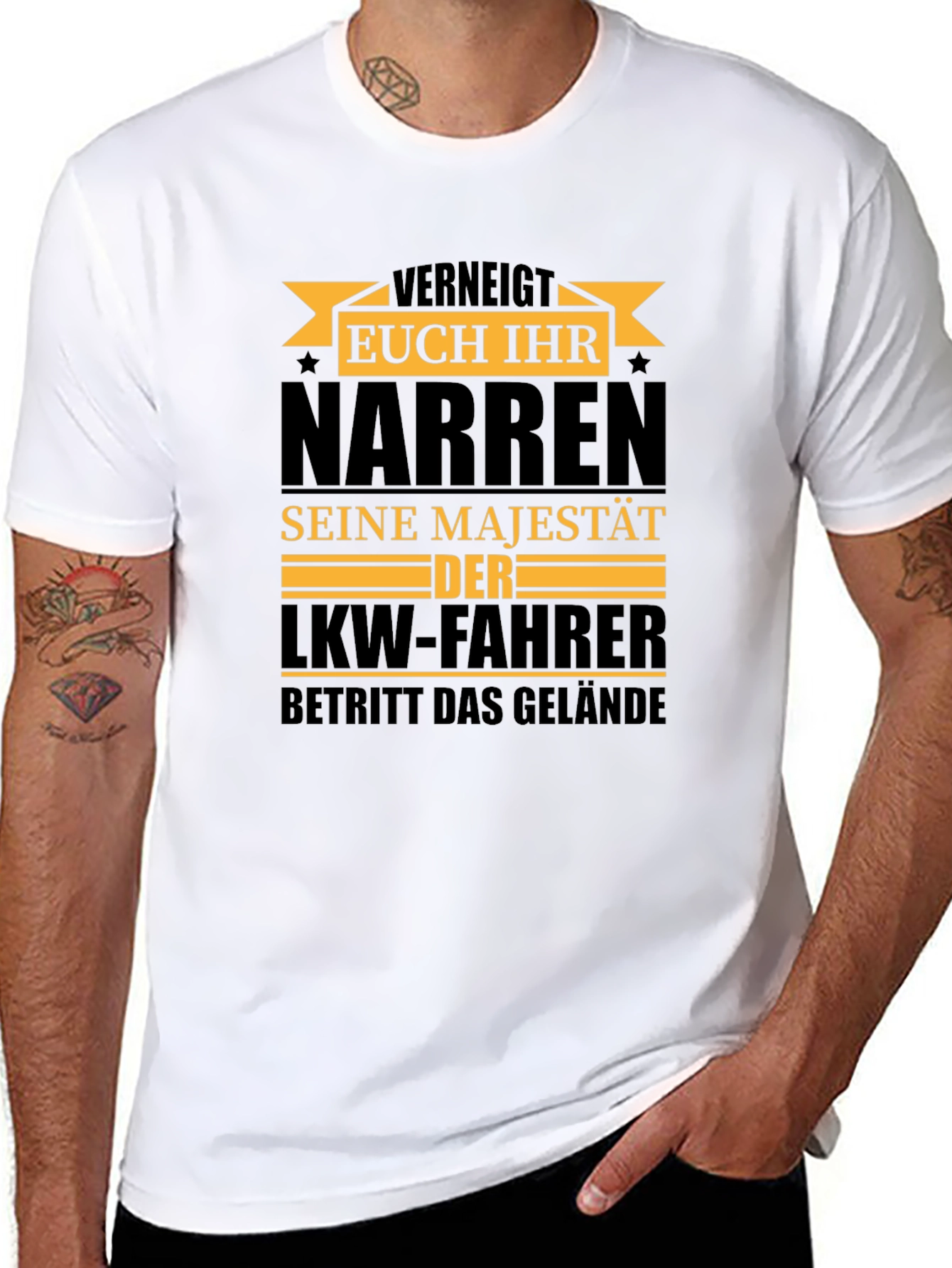 Novelty Truck Driver T-Shirt: Bow Down