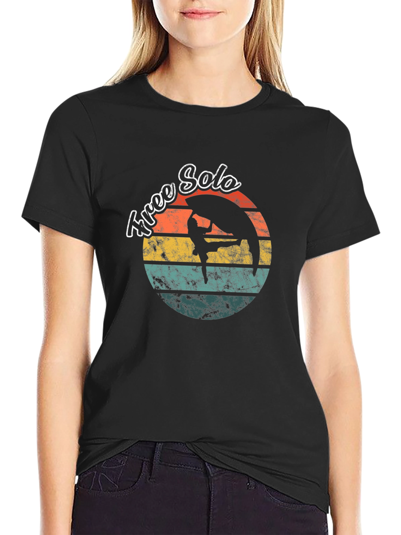 Free Solo Retro Graphic T-Shirt Rock Climbing