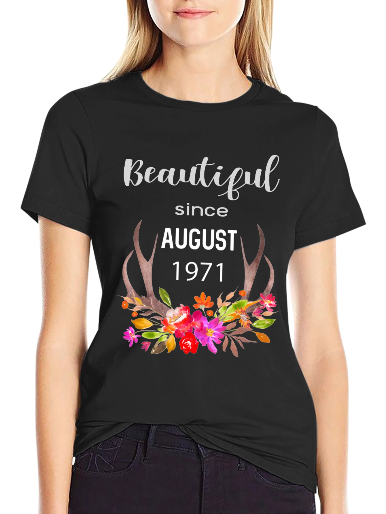 Beautiful Since August 1971 Black T-Shirt