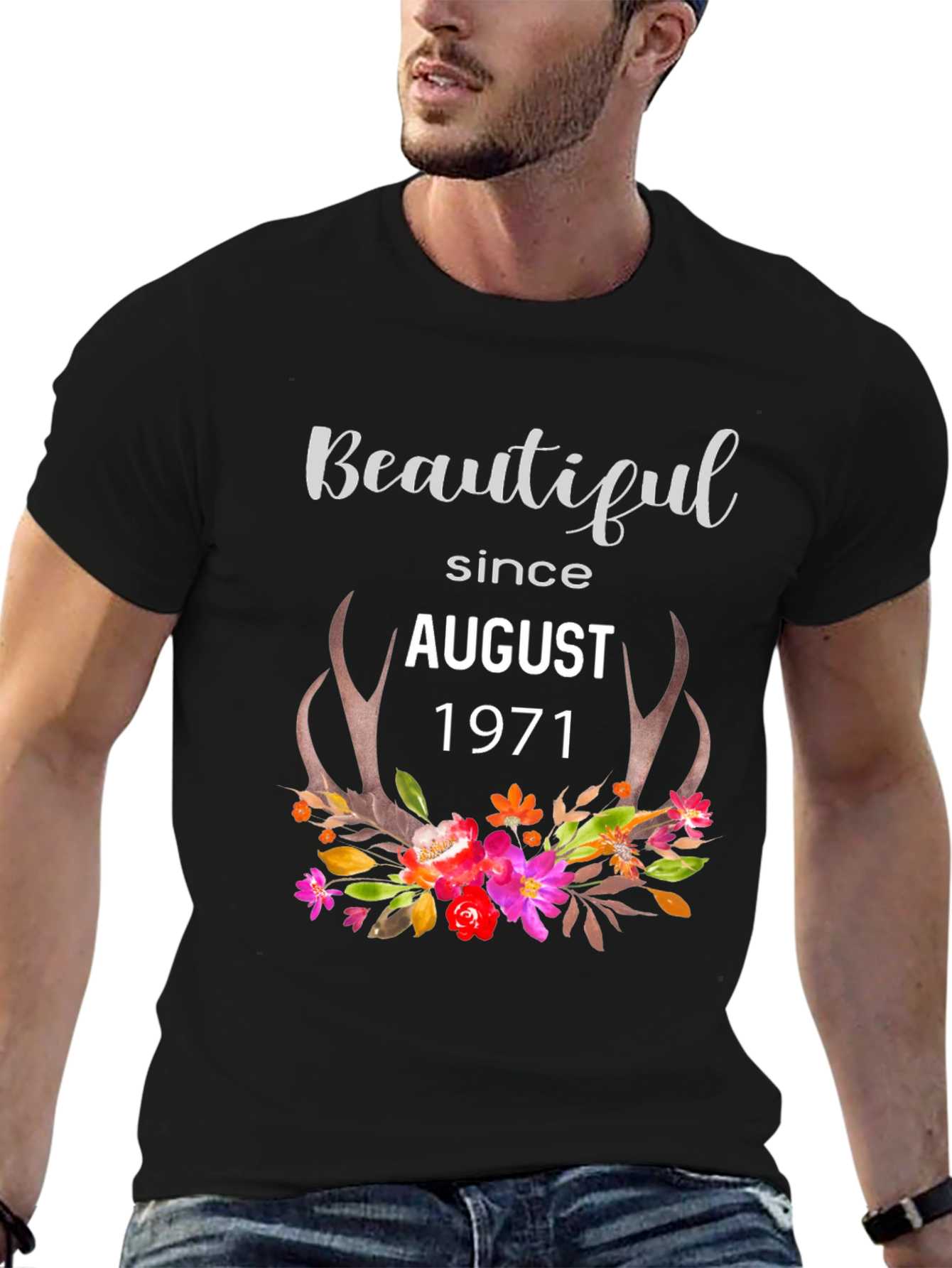 Beautiful Since August 1971 Black T-Shirt