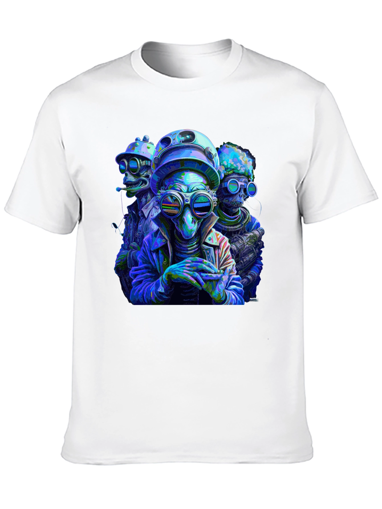 Cool Alien Squad Black Graphic Tee