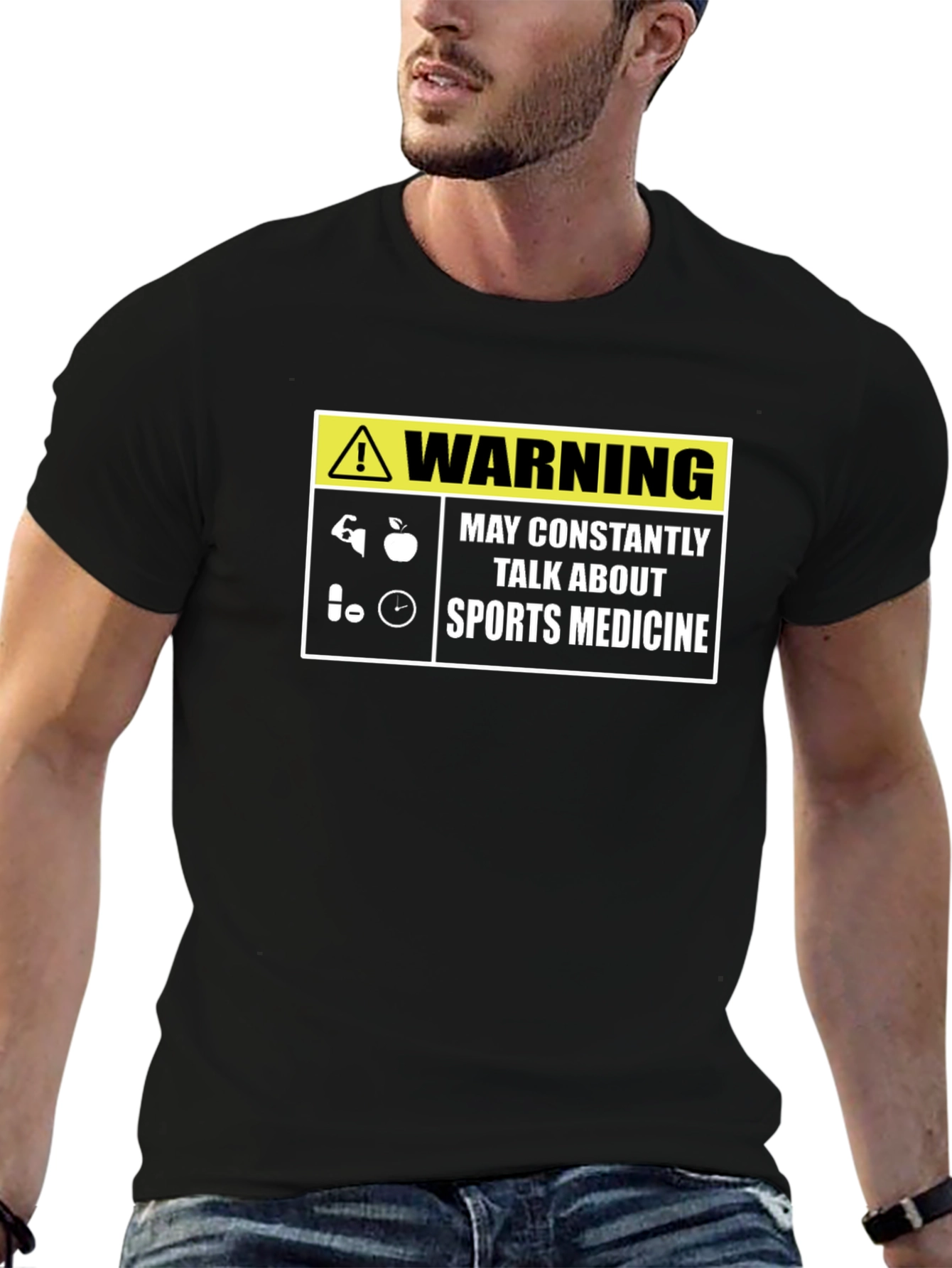 Sports Medicine Warning T-Shirt - Gym Fanatic Tee