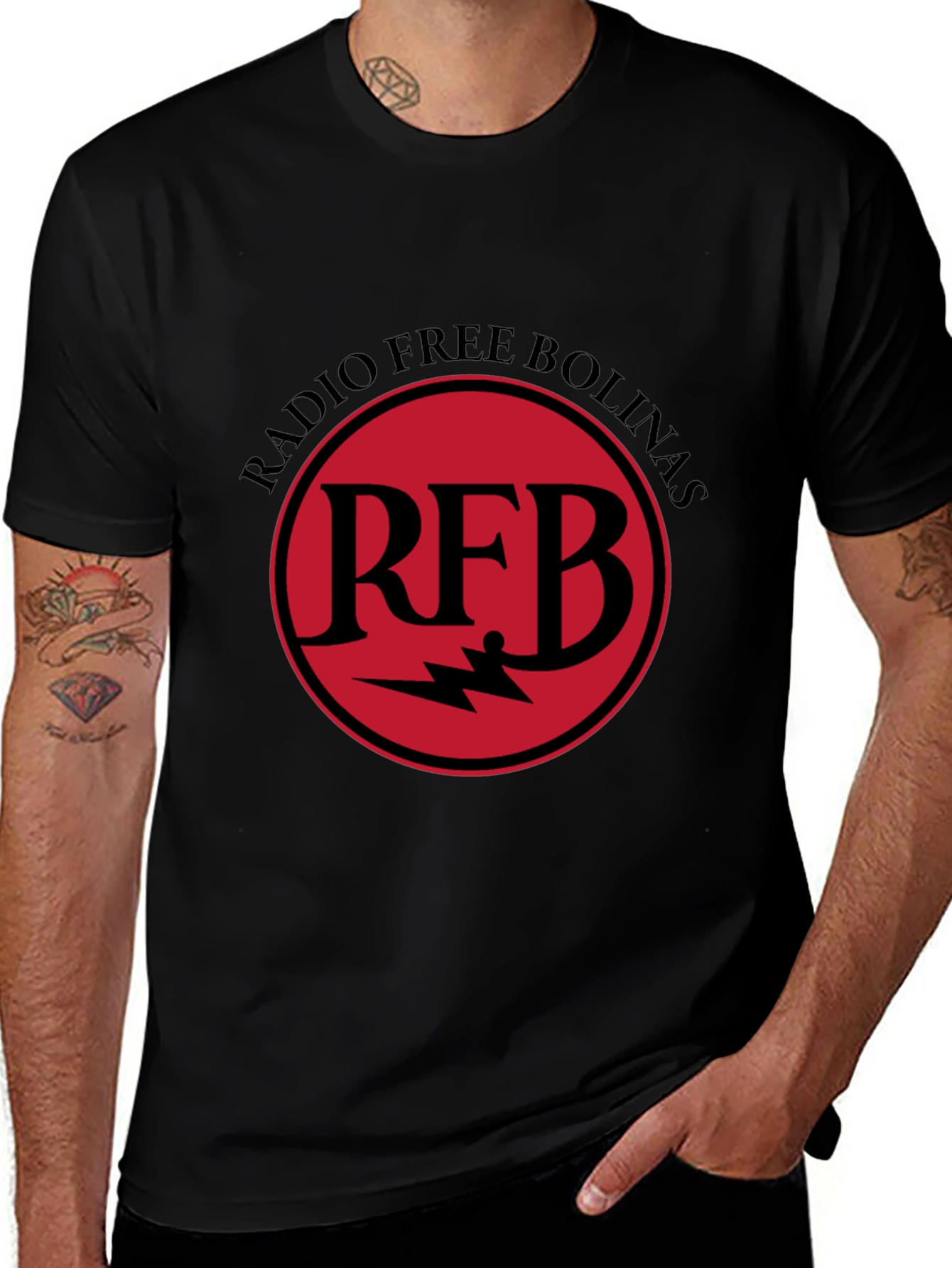 Radio Free Bolinas Black Graphic Tee