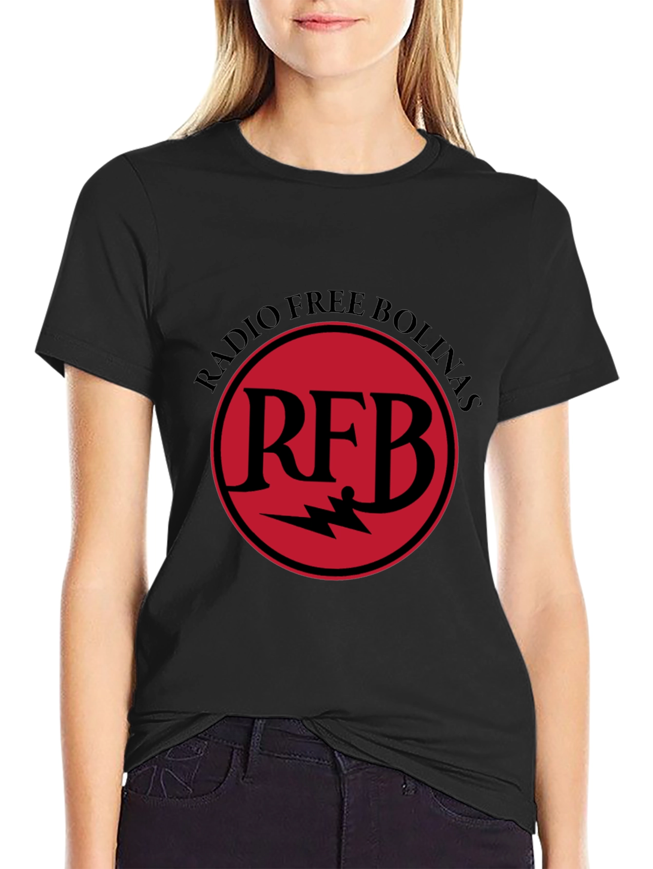 Radio Free Bolinas Black Graphic Tee