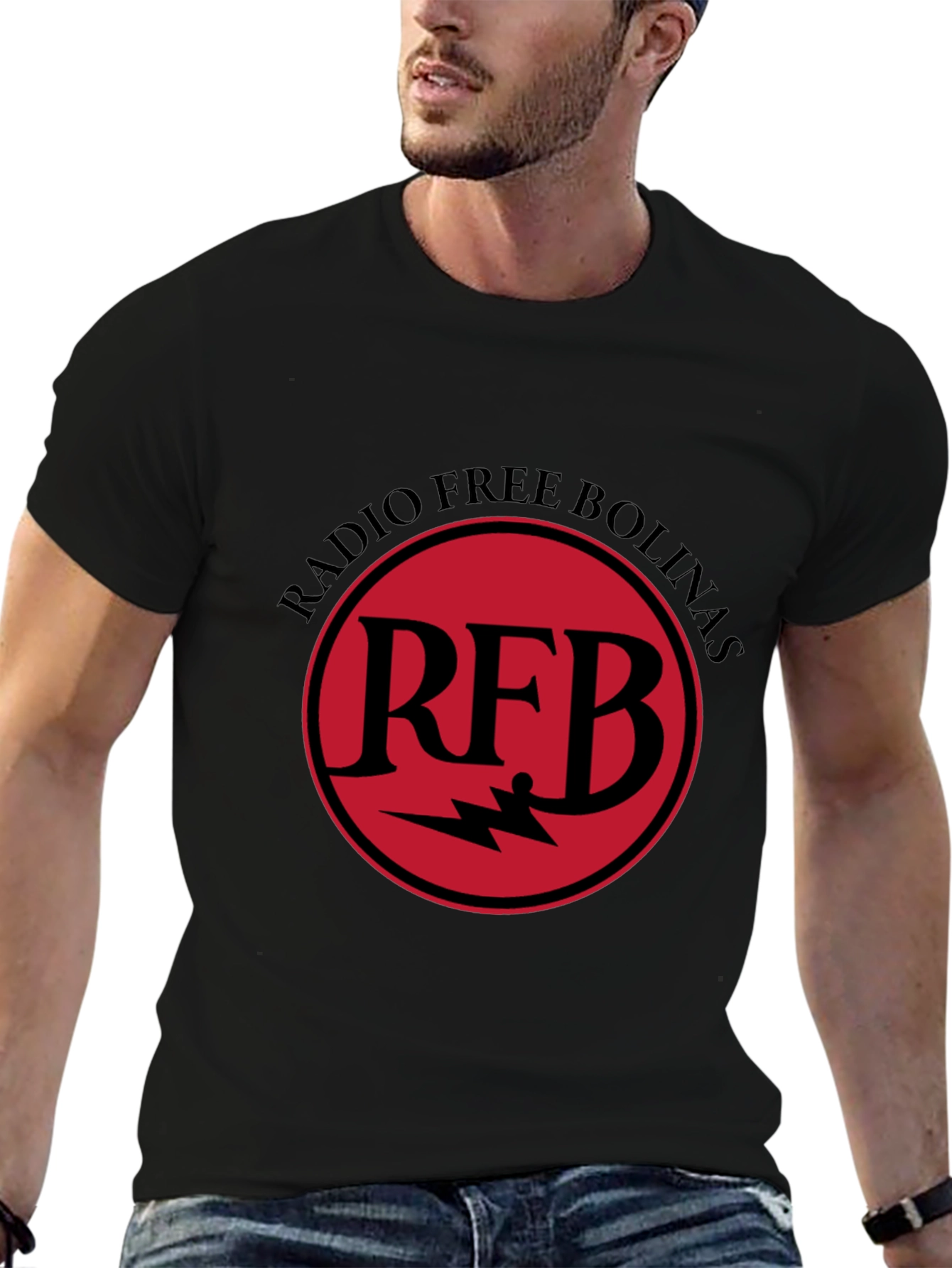 Radio Free Bolinas Black Graphic Tee