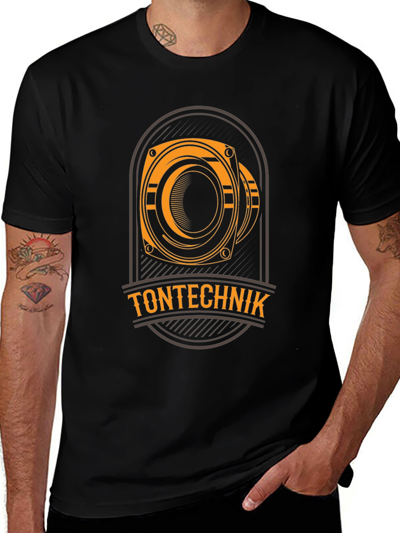 Tontechnik Black Graphic T-Shirt - Speaker Design