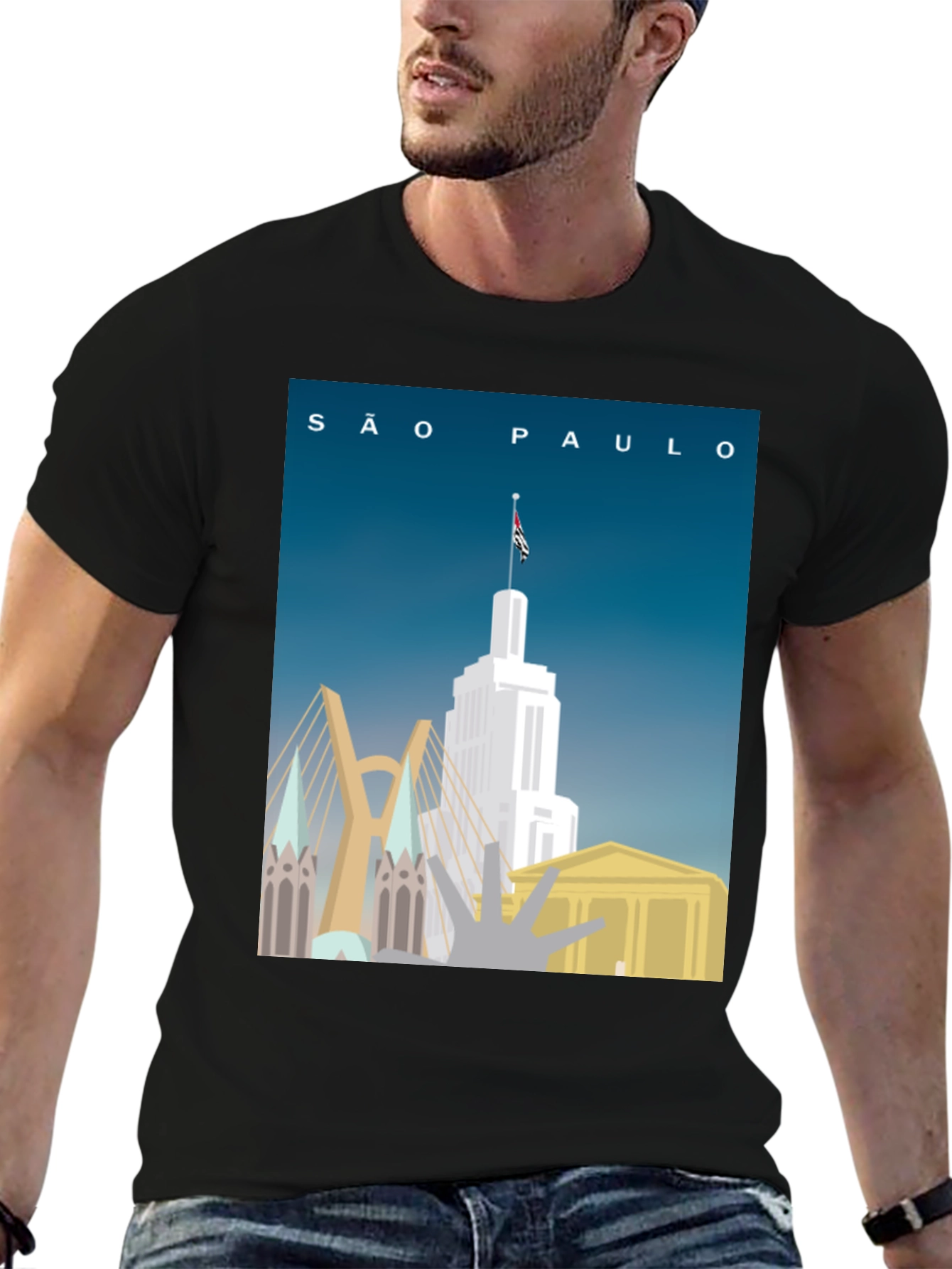 São Paulo Brazil T-Shirt Skyline Graphic Tee