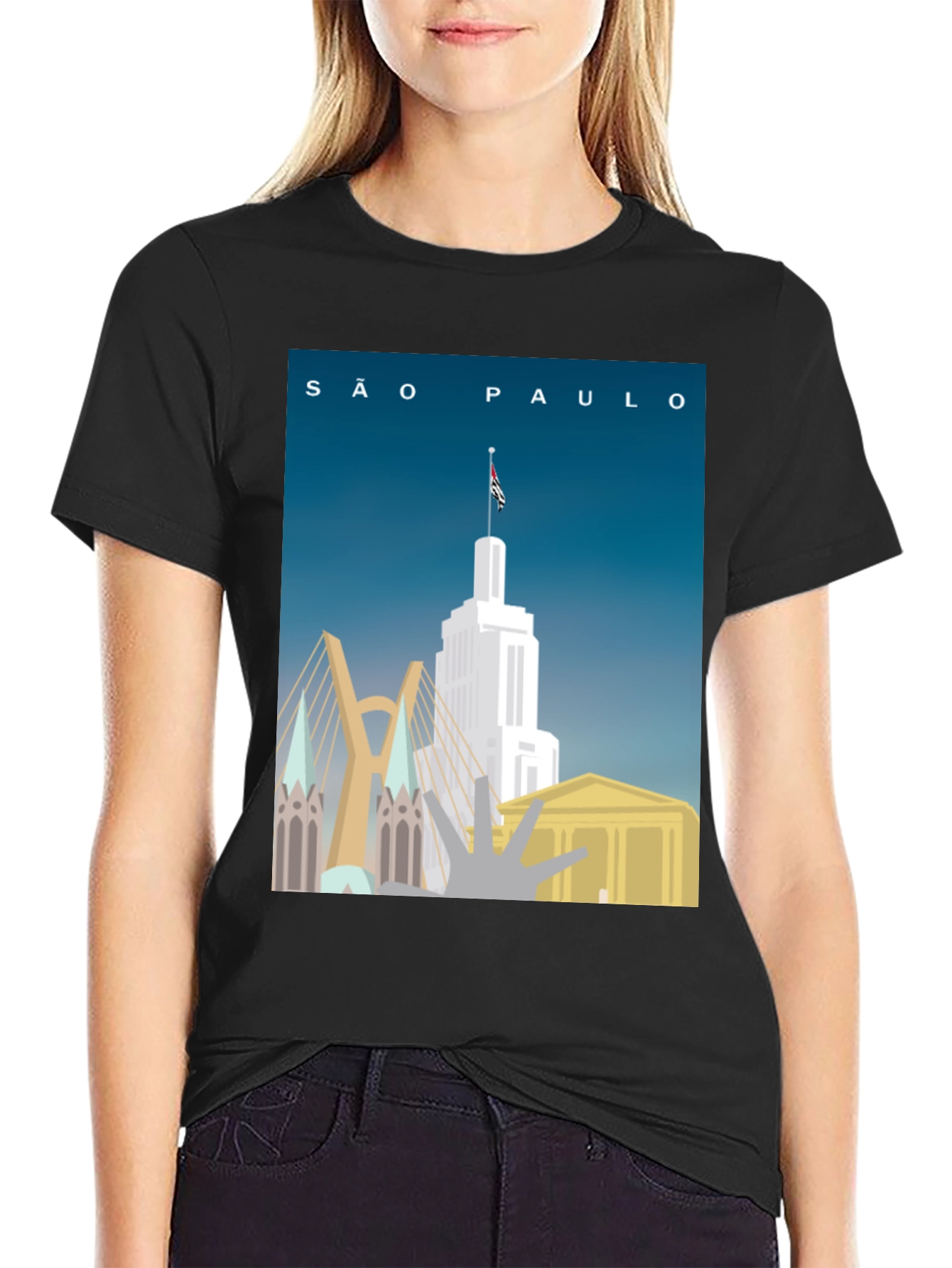 São Paulo Brazil T-Shirt Skyline Graphic Tee