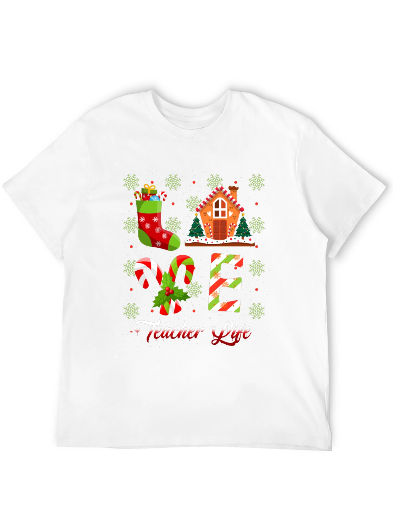 Festive Christmas Teacher Life T-Shirt
