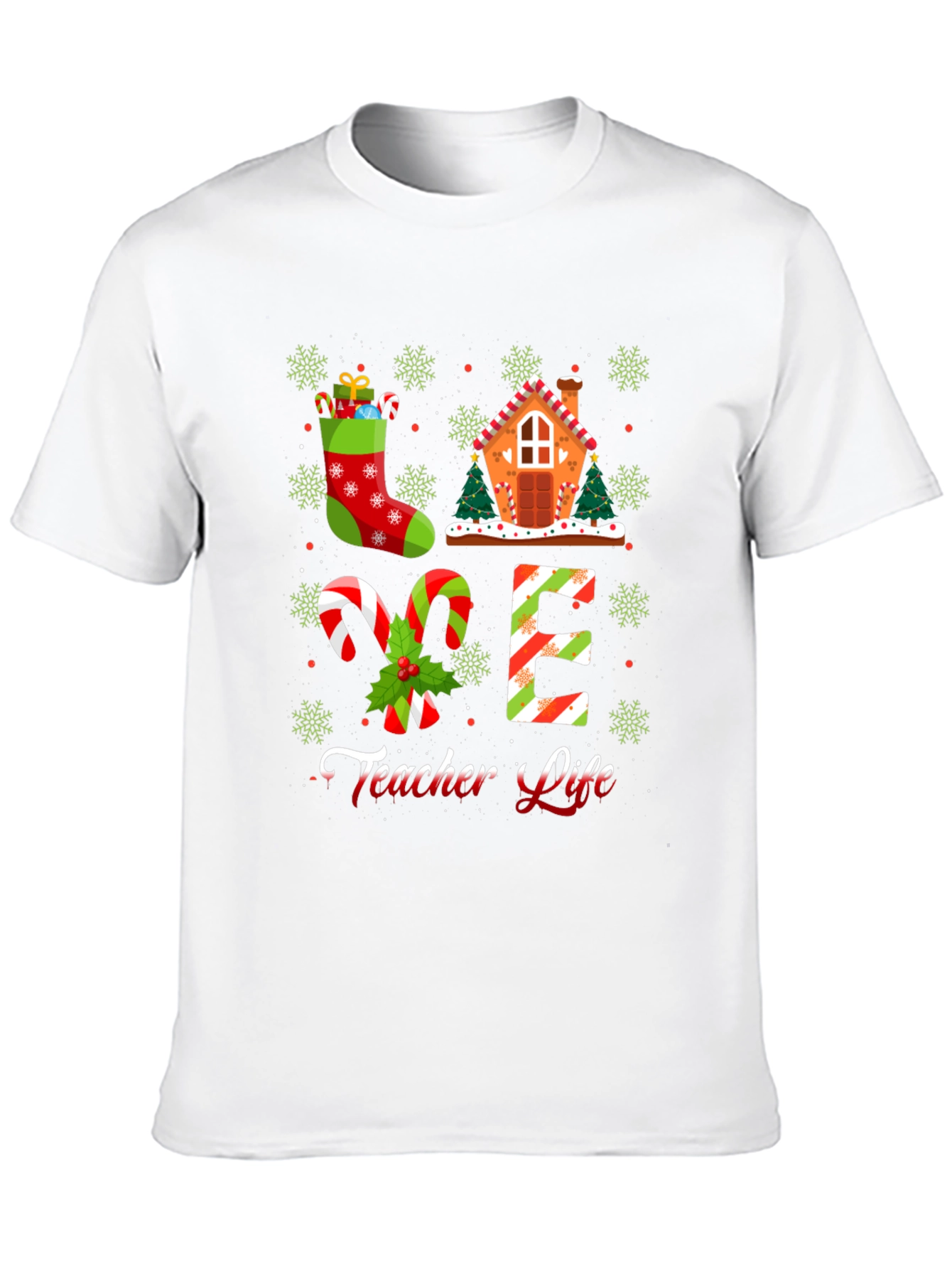 Festive Christmas Teacher Life T-Shirt