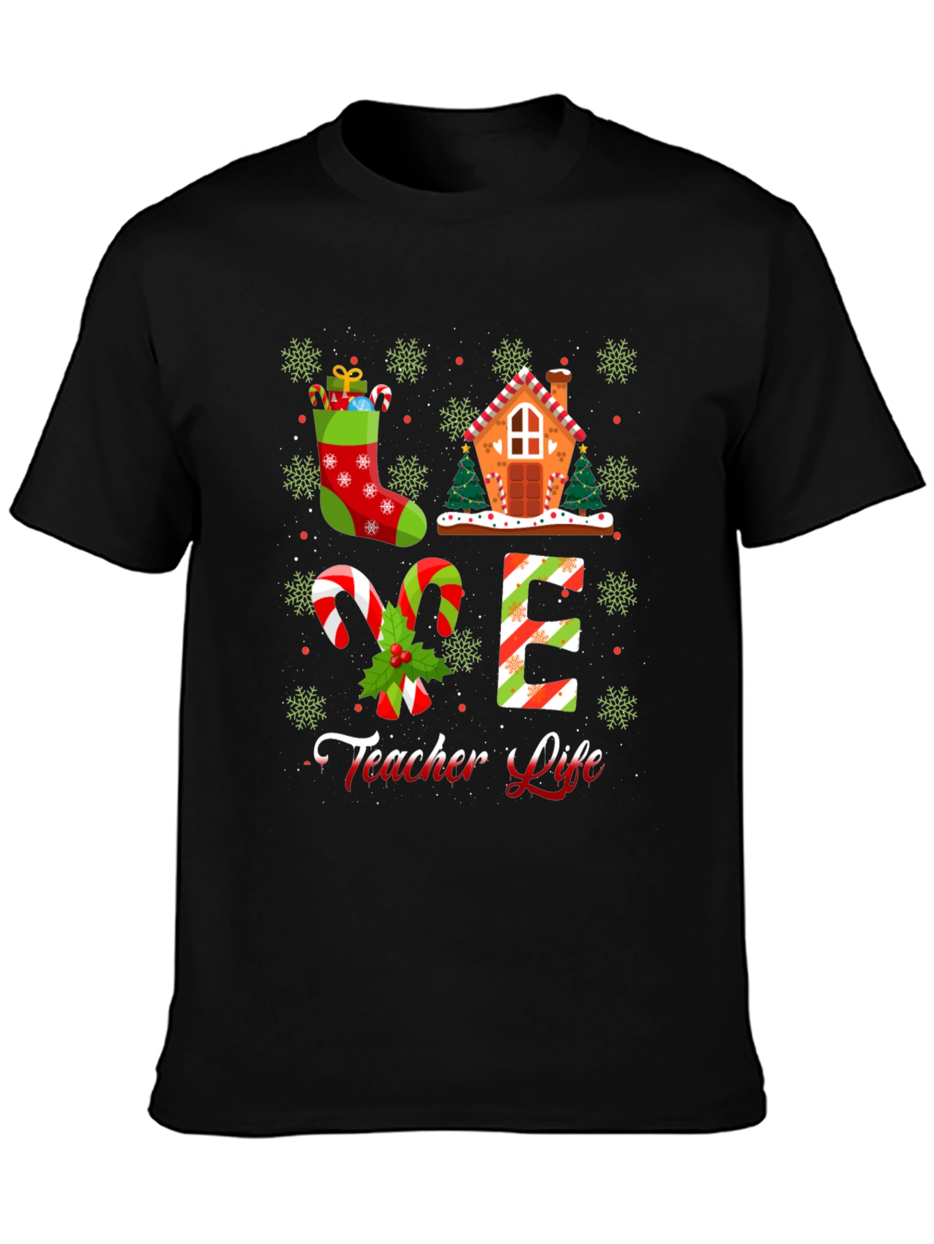 Festive Christmas Teacher Life T-Shirt
