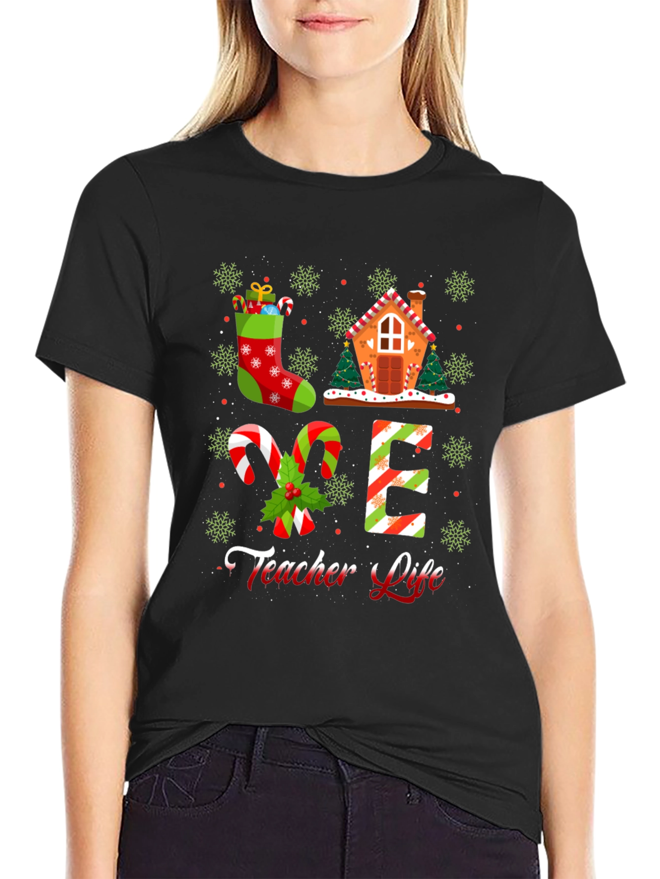 Festive Christmas Teacher Life T-Shirt