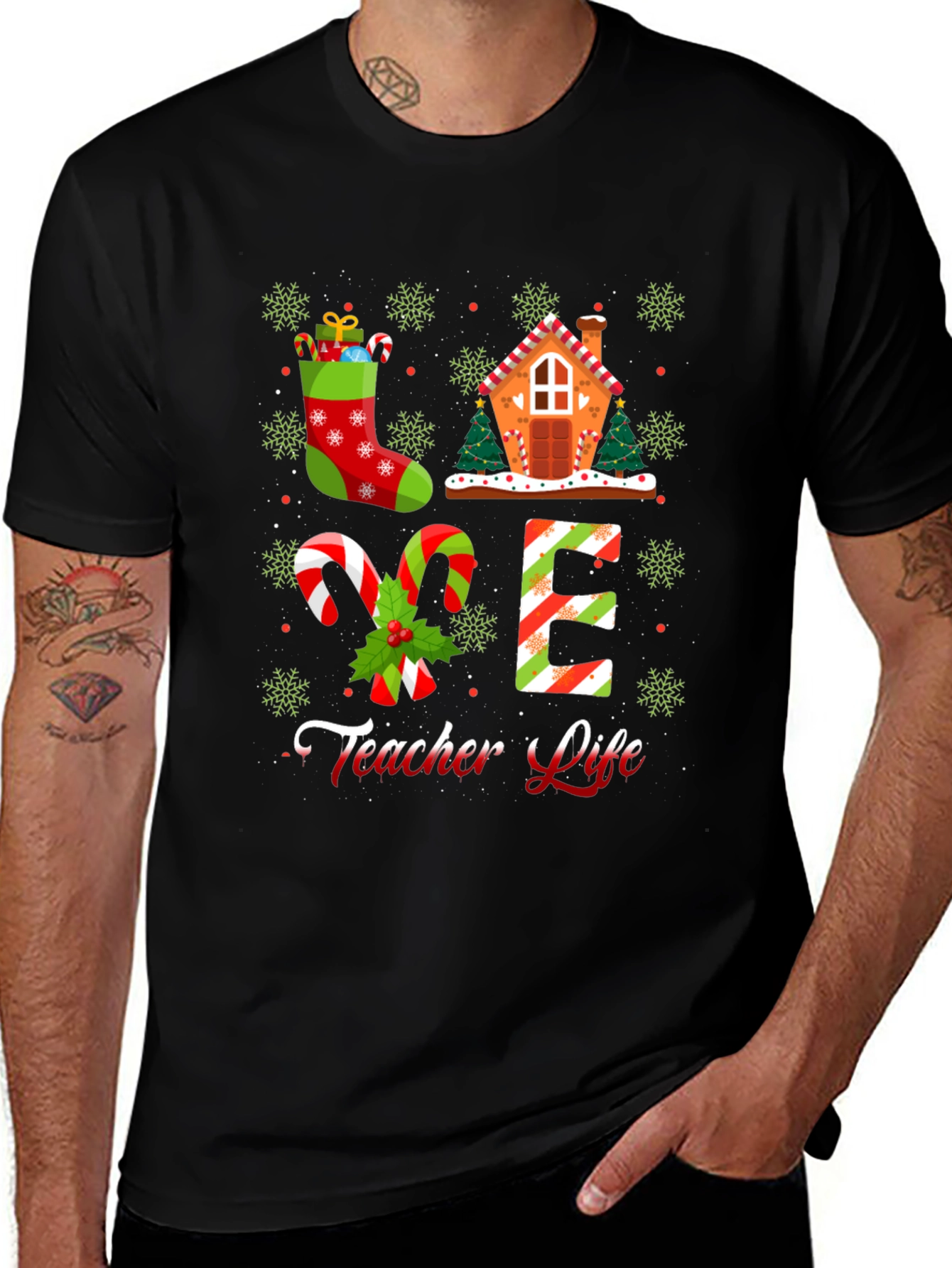 Festive Christmas Teacher Life T-Shirt