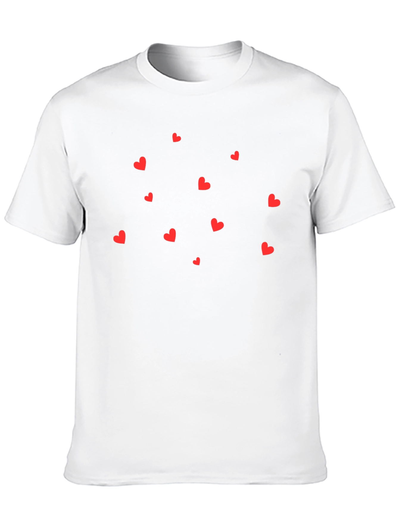 Black T-Shirt with Red Hearts