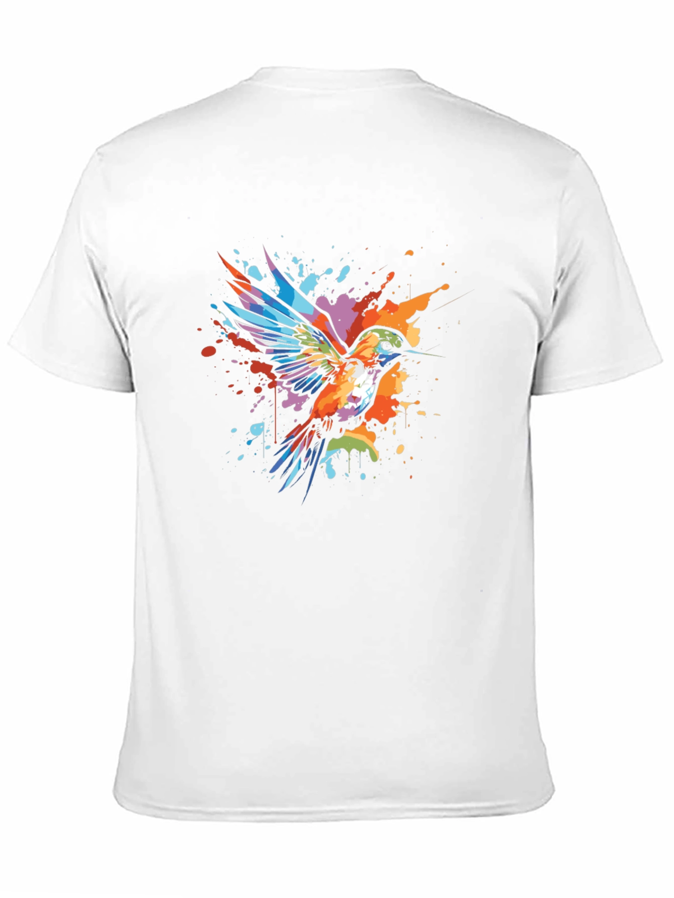Hummingbird Splatter Art Graphic Tee - Unique Design
