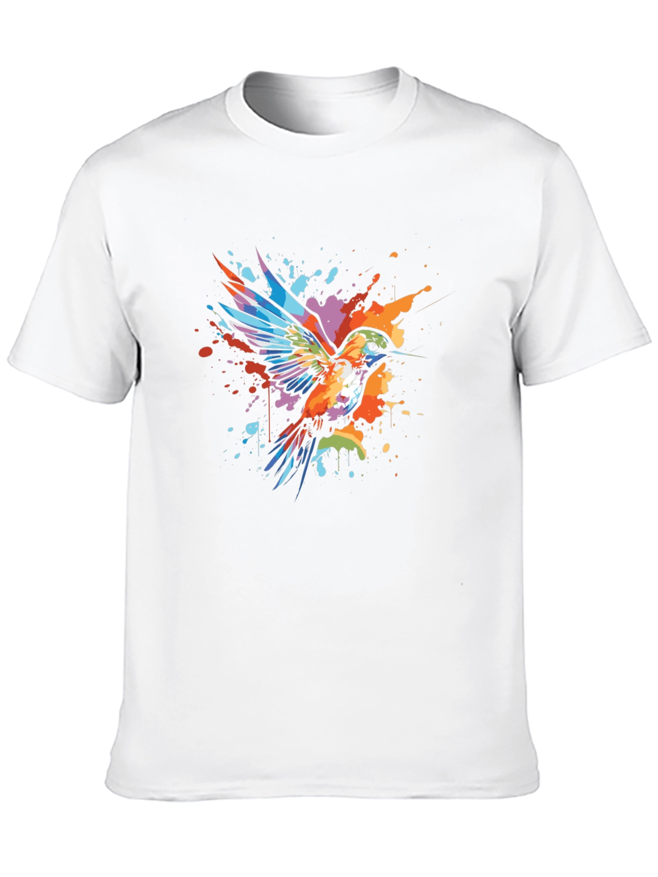 Hummingbird Splatter Art Graphic Tee - Unique Design
